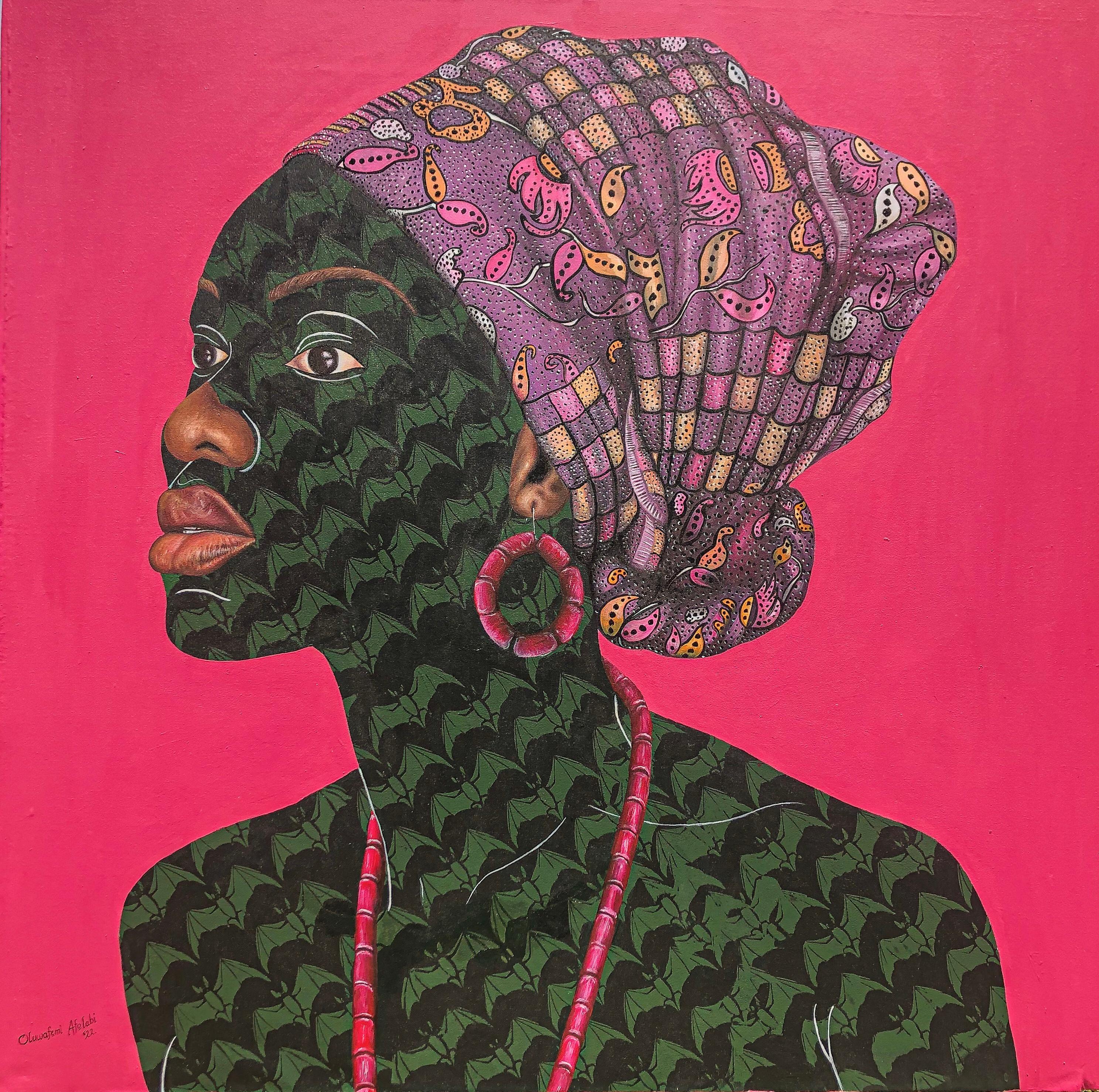 Oluwafemi Afolabi Abstract Painting - GÈLÈ 3 (Head Tie)