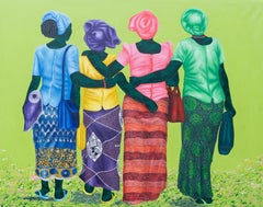 Buena Mujer - Siglo XXI, Contemporáneo, Figurativo, Mujer sobre tela africana