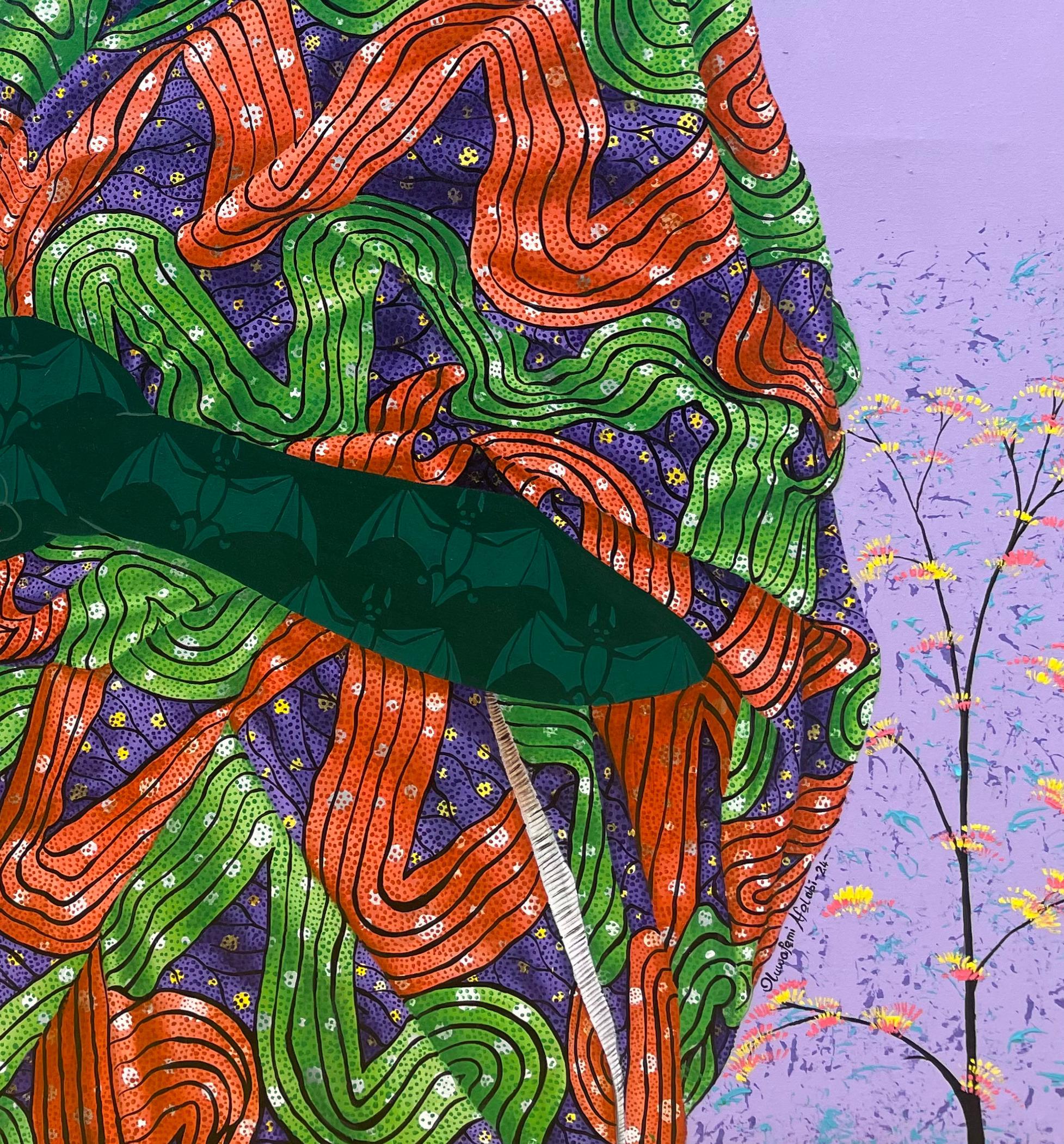 Naturaleza Interior 1 - Siglo XXI, Contemporáneo, Figurativo, Mujer sobre tela africana en venta 1