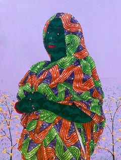 Naturaleza Interior 1 - Siglo XXI, Contemporáneo, Figurativo, Mujer sobre tela africana