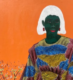 Inner Nature 2 - 21e siècle, Contemporain, Figuratif, Femmes sur tissu africain