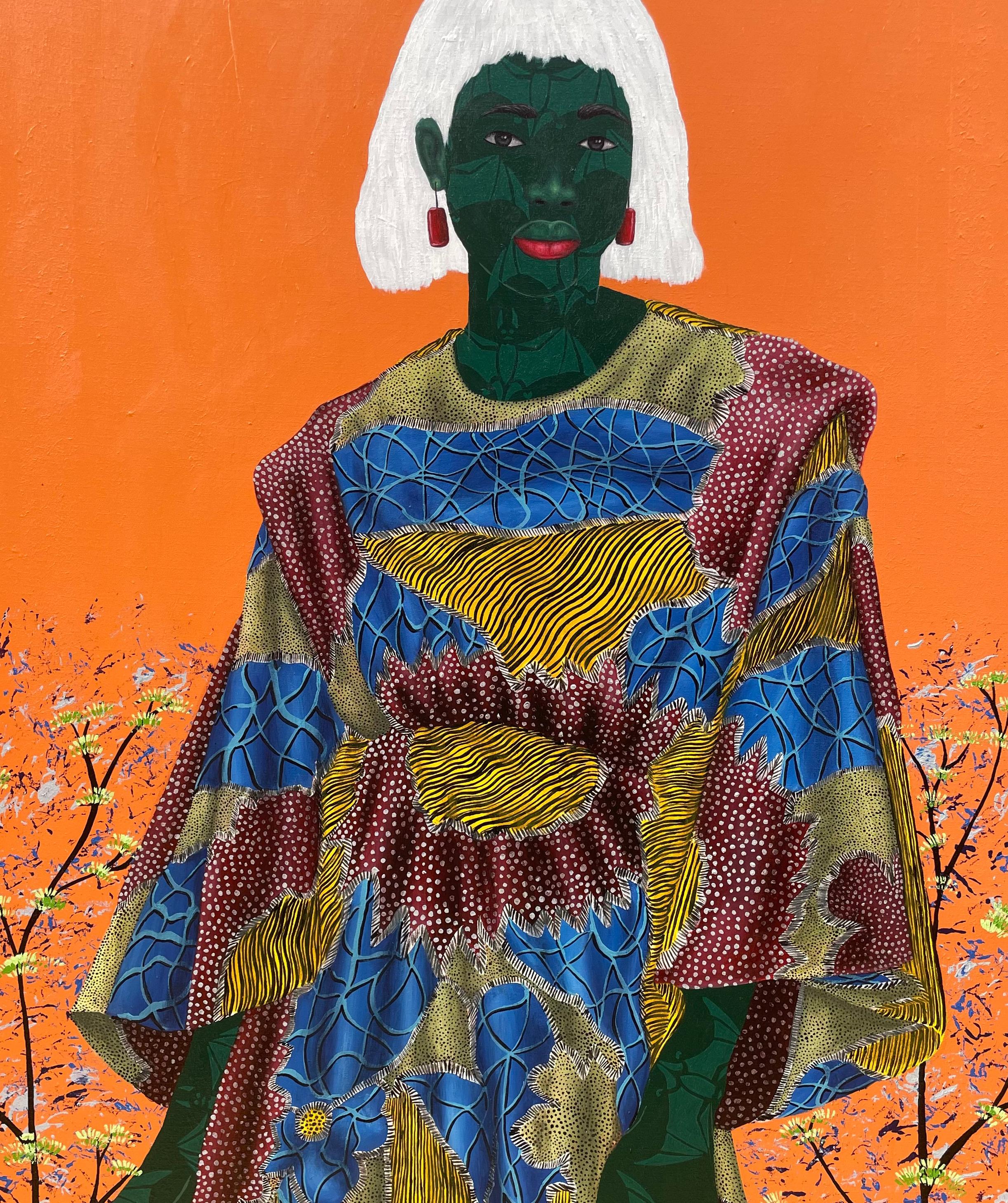 Inner Nature 2 - 21° secolo, Contemporaneo, Figurativo, Donne su tessuto africano in vendita 2