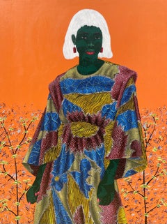 Inner Nature 2 - 21st Century, Contemporary, Figurative, Women on African Fabric