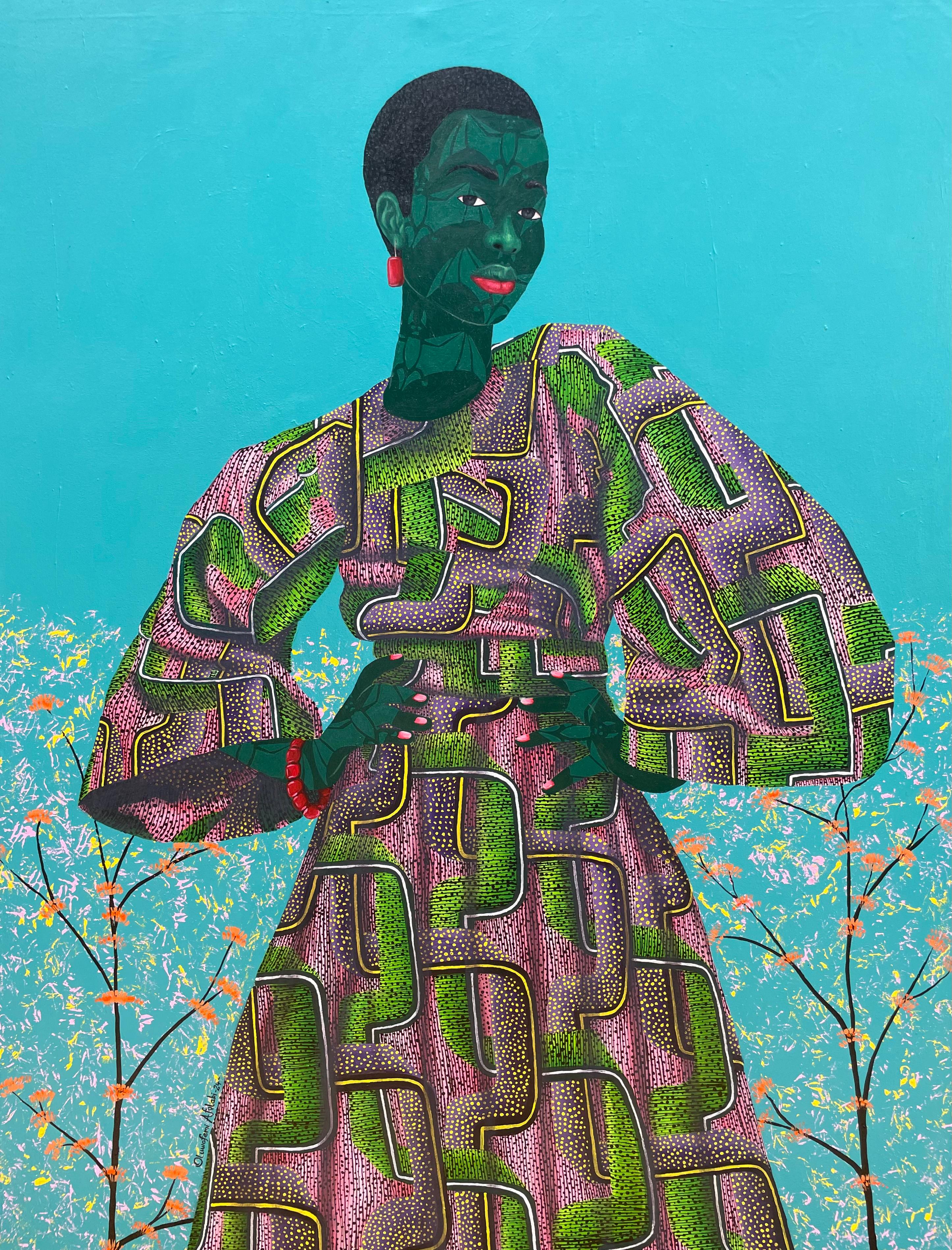 Inner Nature 4 - 21st Century, Contemporary, Figurative, Women on African Fabric