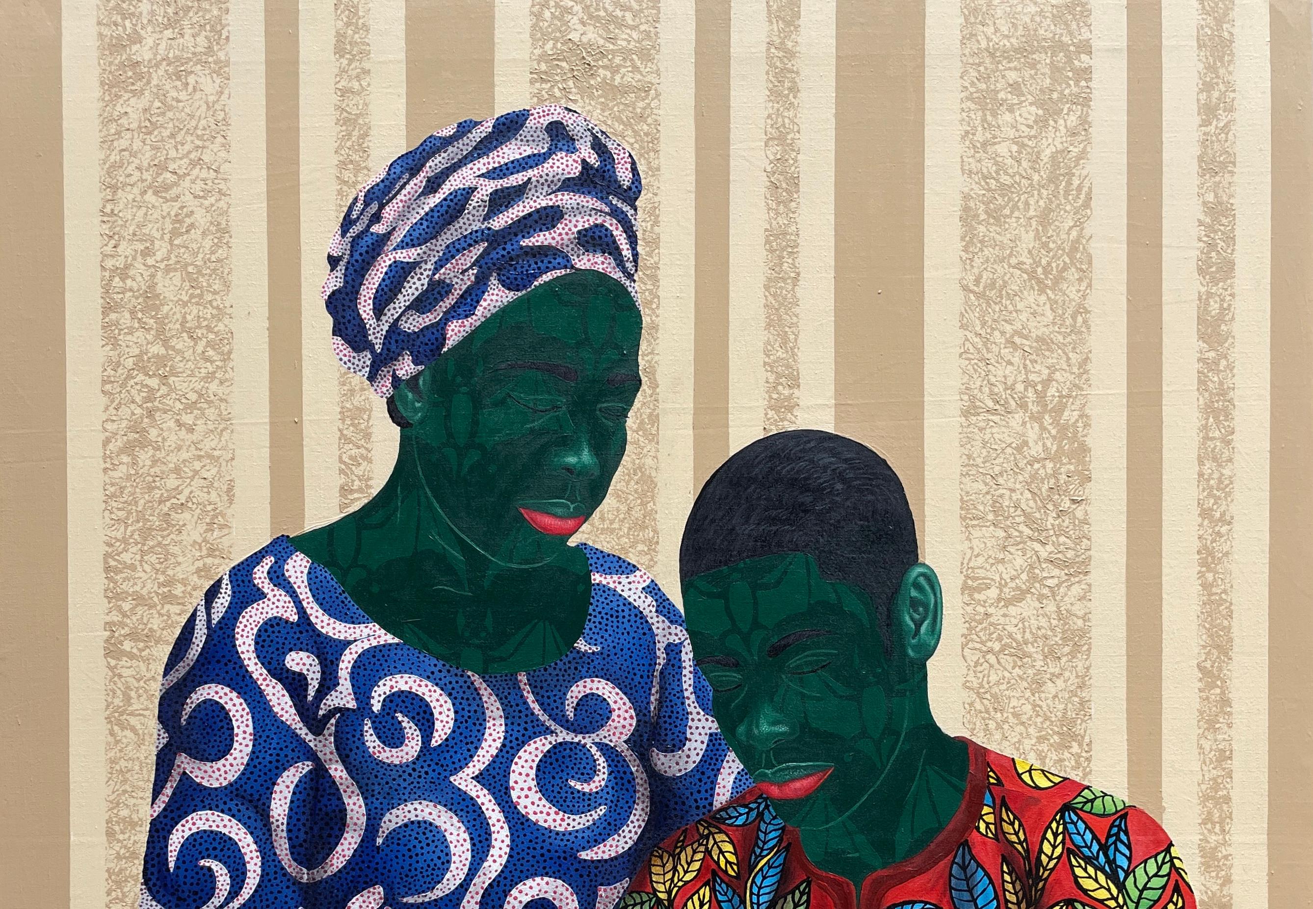 Makanjuola (Don't Be in a Hurry for Wealth) - 21e siècle, Contemporain, Afrique - Painting de Oluwafemi Afolabi