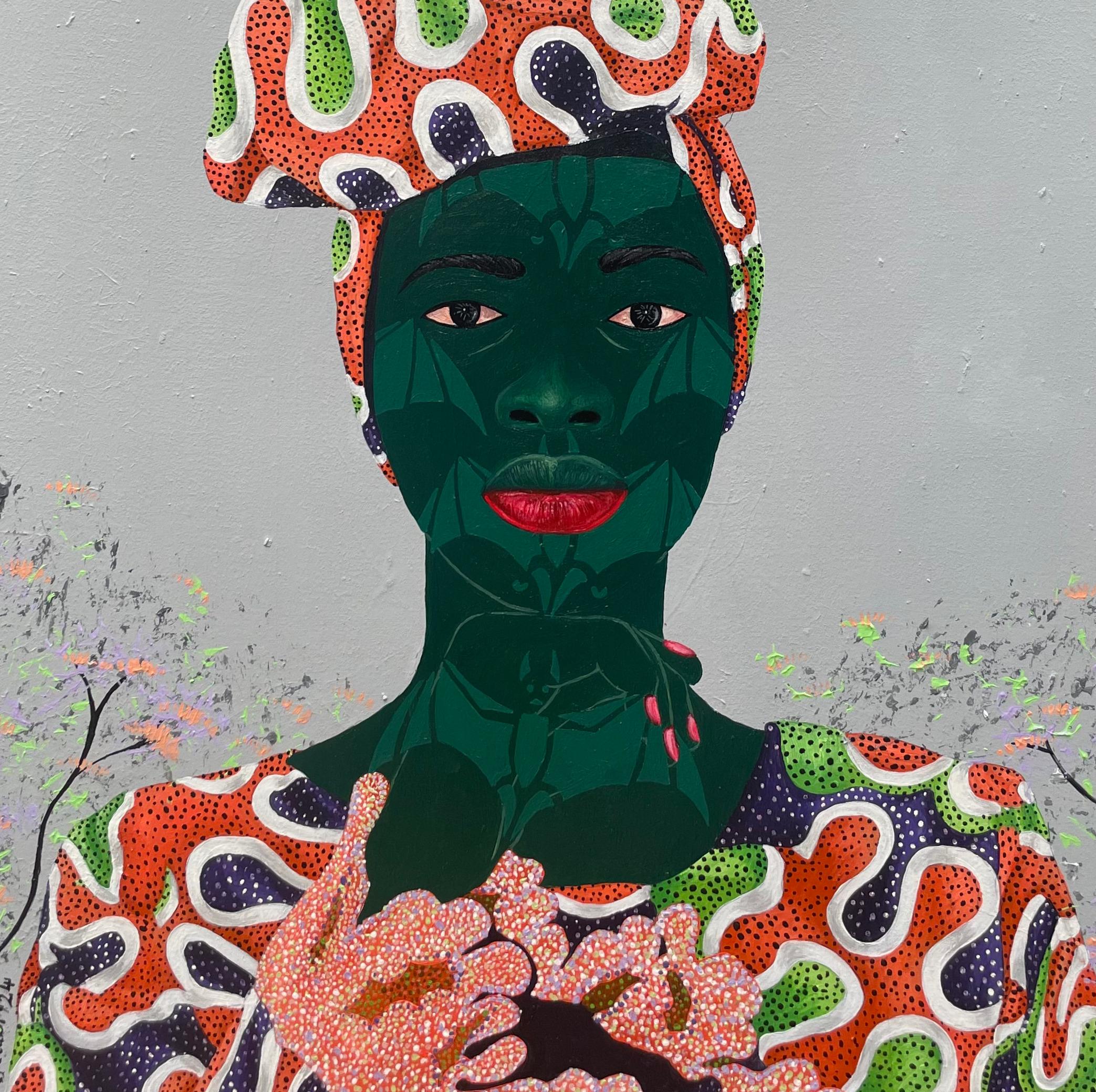 Never Say Die - 21° secolo, Contemporaneo, Ritratto figurativo, Fabrice africana 3