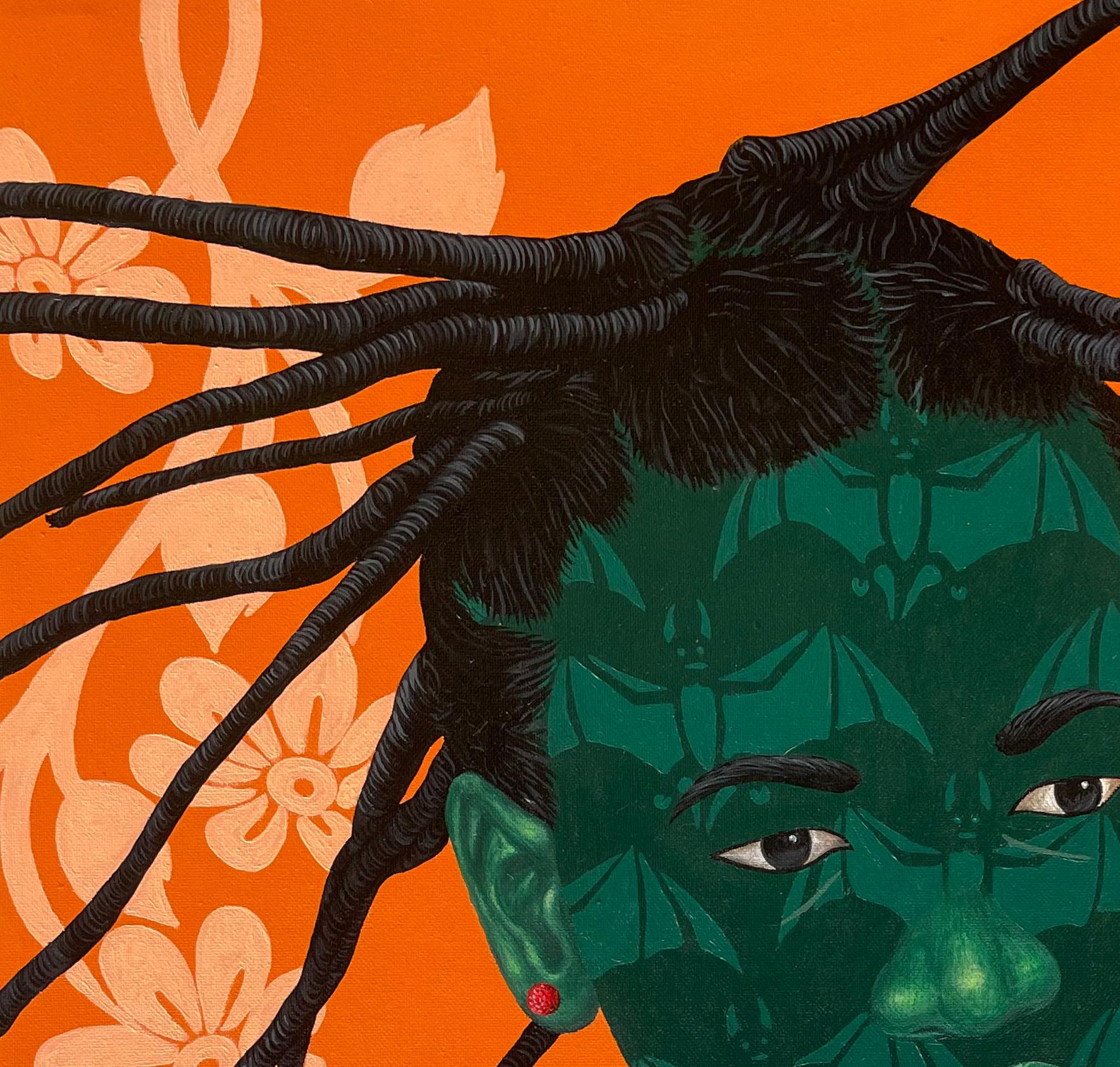 Ottimista - 21° secolo, Contemporaneo, Figurativo, Donne, Fabrice africana - Painting di Oluwafemi Afolabi