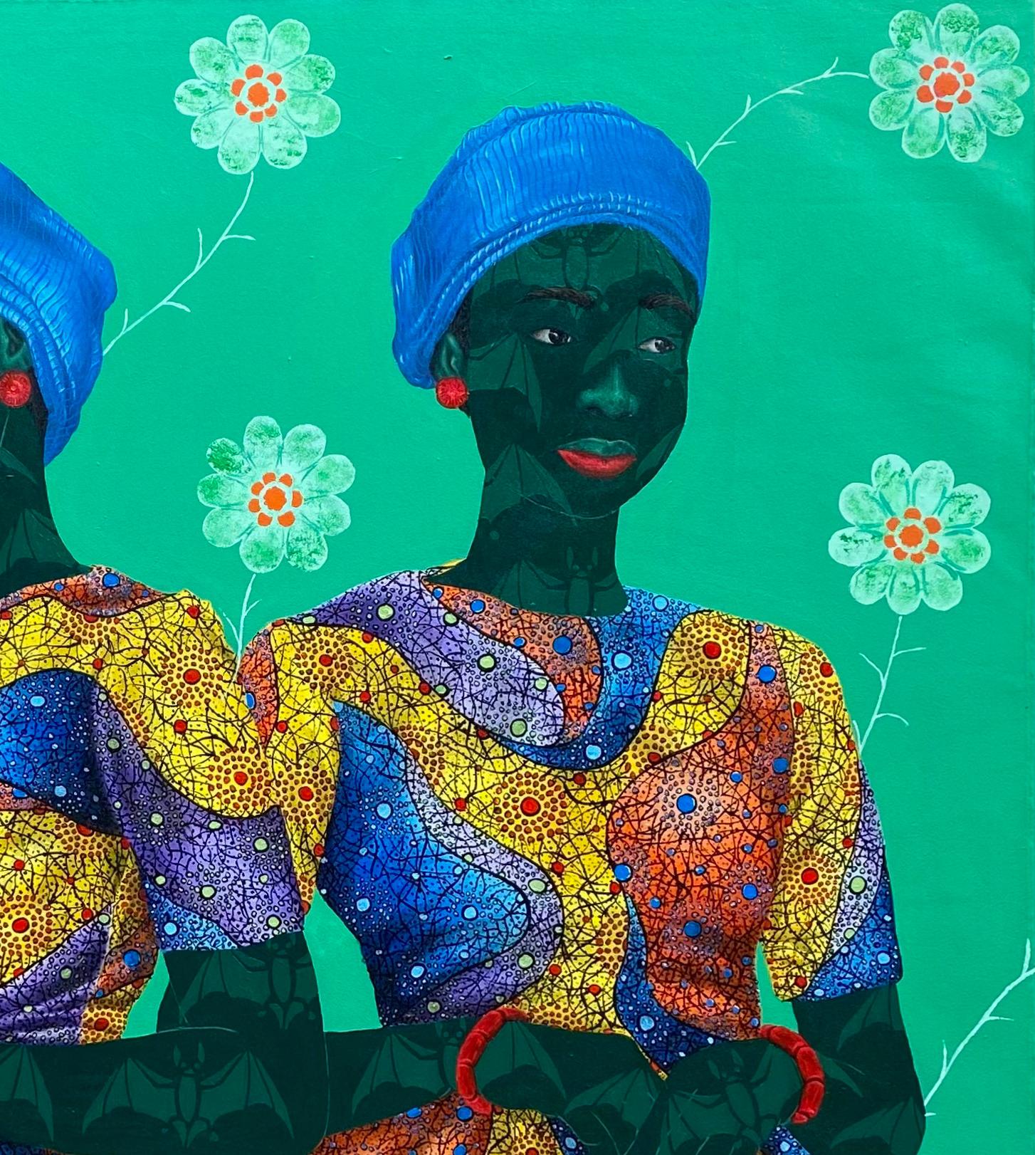 Schwestern in Gelb 3 (Expressionismus), Painting, von Oluwafemi Afolabi