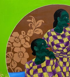 Sisters in Yellow 4 -21e siècle, Contemporain, Figuratif, Love African Fabric