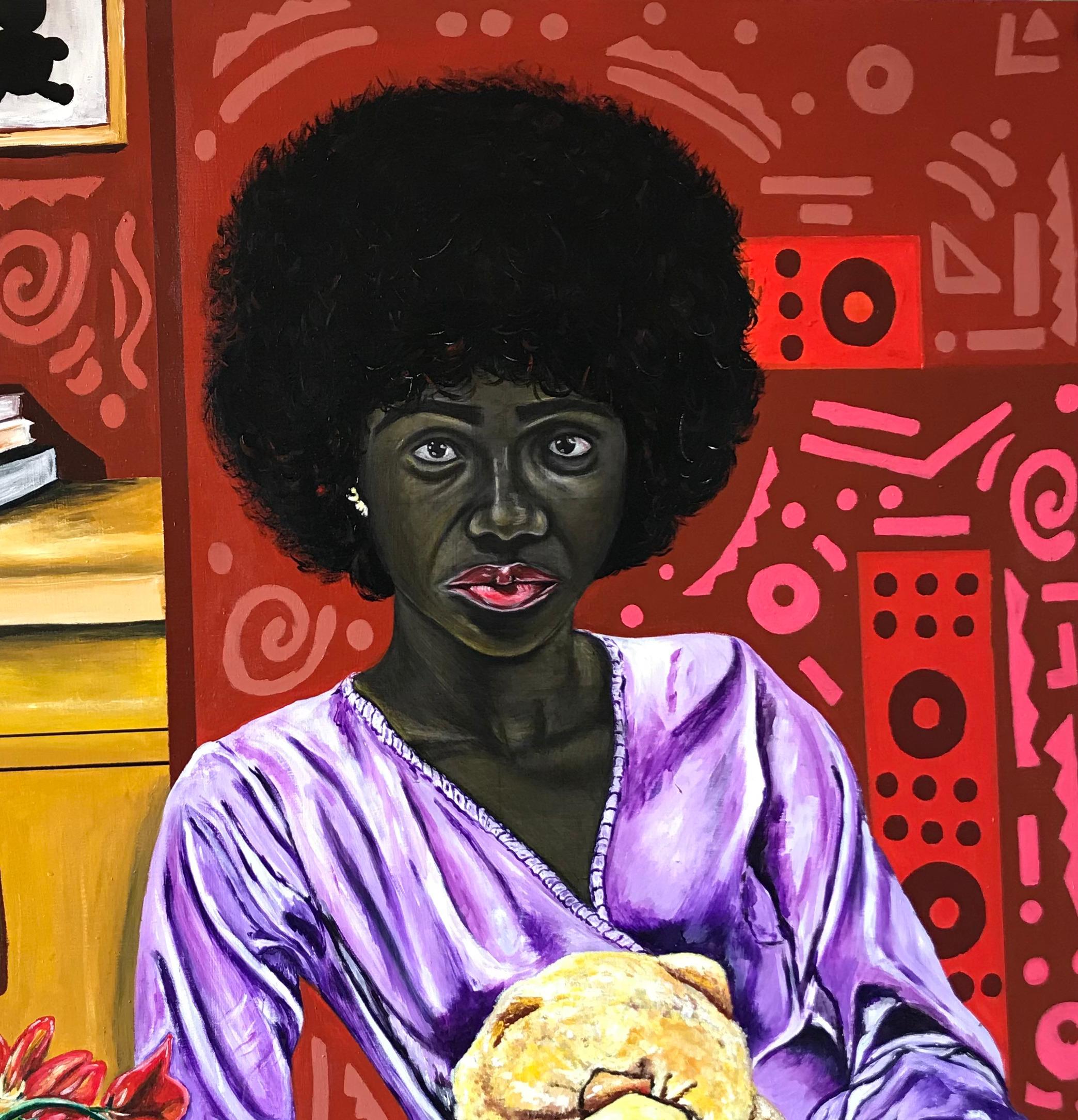 Await - Contemporary Painting by Oluwafemi Akanmu