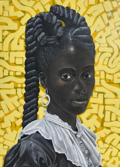 Herencia Negra 1 - Siglo XXI, Contemporáneo, Figurativo, Africano, Mujer, Pelo