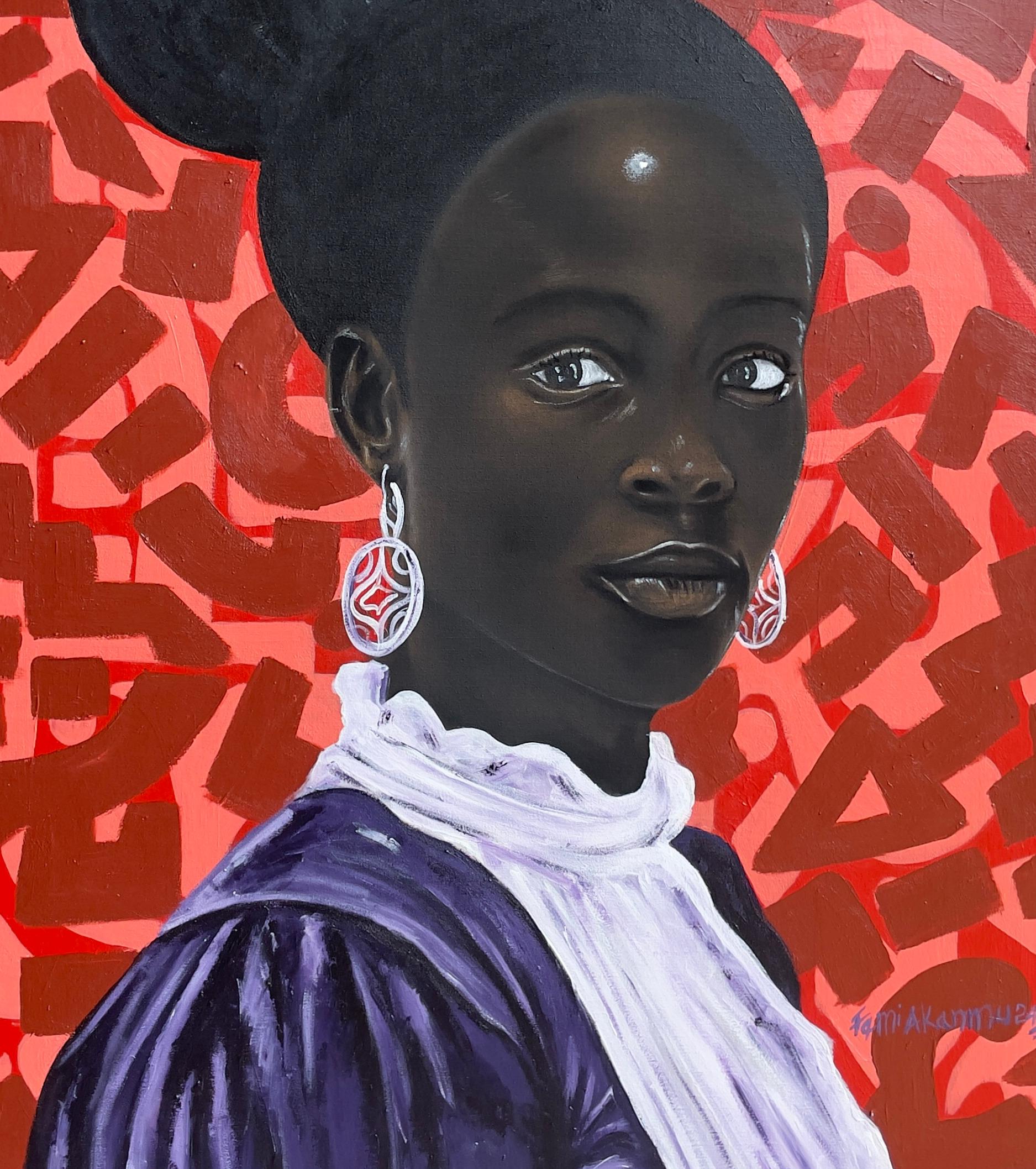 Black Heritage 3 - 21ème siècle, Contemporary, Figurative, African, Woman, Hair en vente 1
