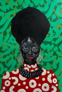 Herencia Negra 5 - Siglo XXI, Contemporáneo, Figurativo, Africano, Mujer, Pelo