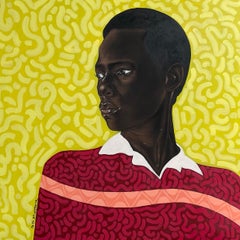 Feasible -21st Century, Contemporary, Portrait Painting, Mixed Media