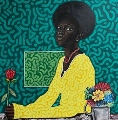 Feminismo - Siglo XXI, Contemporáneo, Retrato figurativo, Mujer con flores