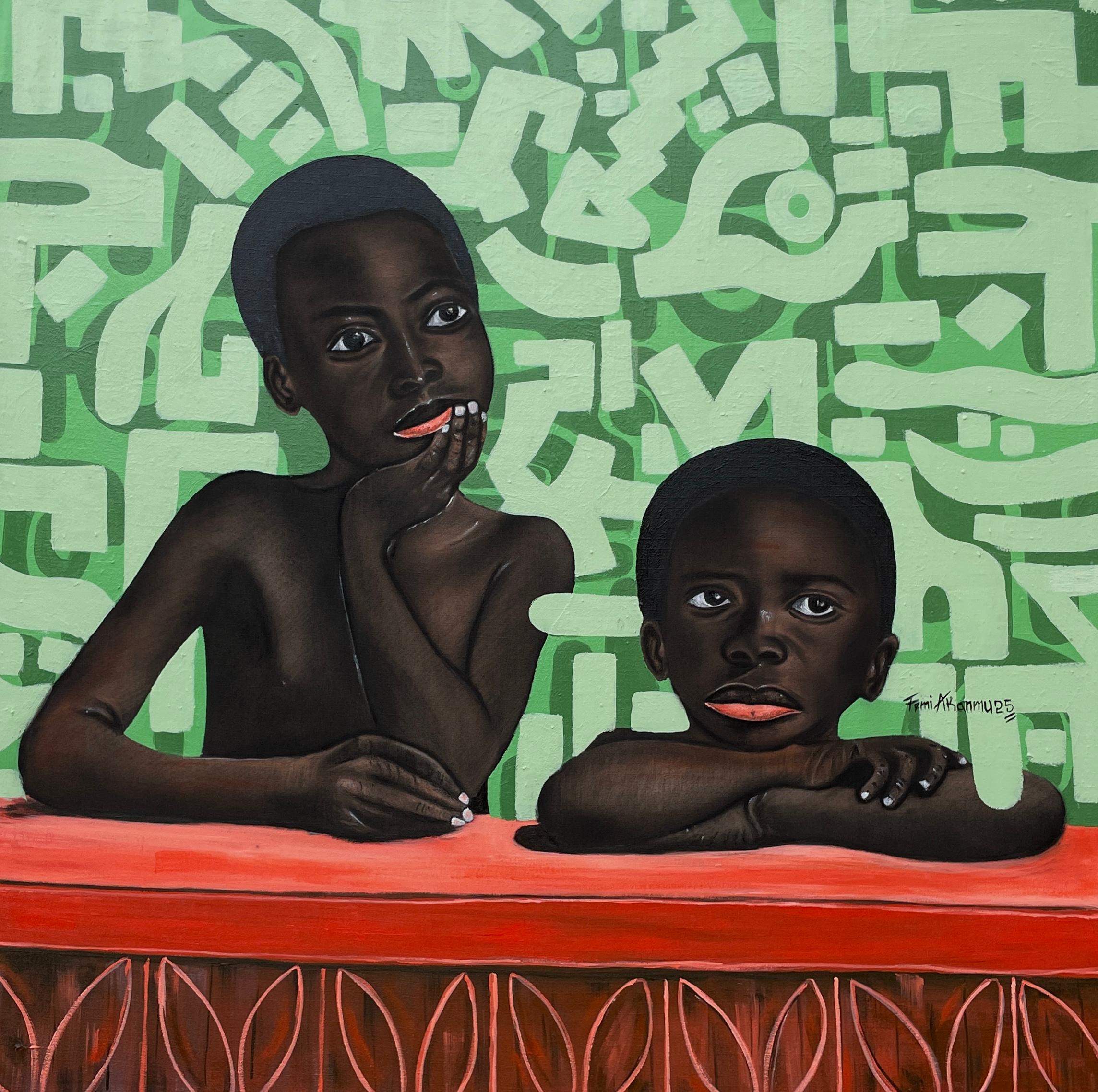 Esperanza (Cuando llegue el momento) - Siglo XXI, Contemporáneo, Figurativo, Moderno - Mixed Media Art de Oluwafemi Akanmu