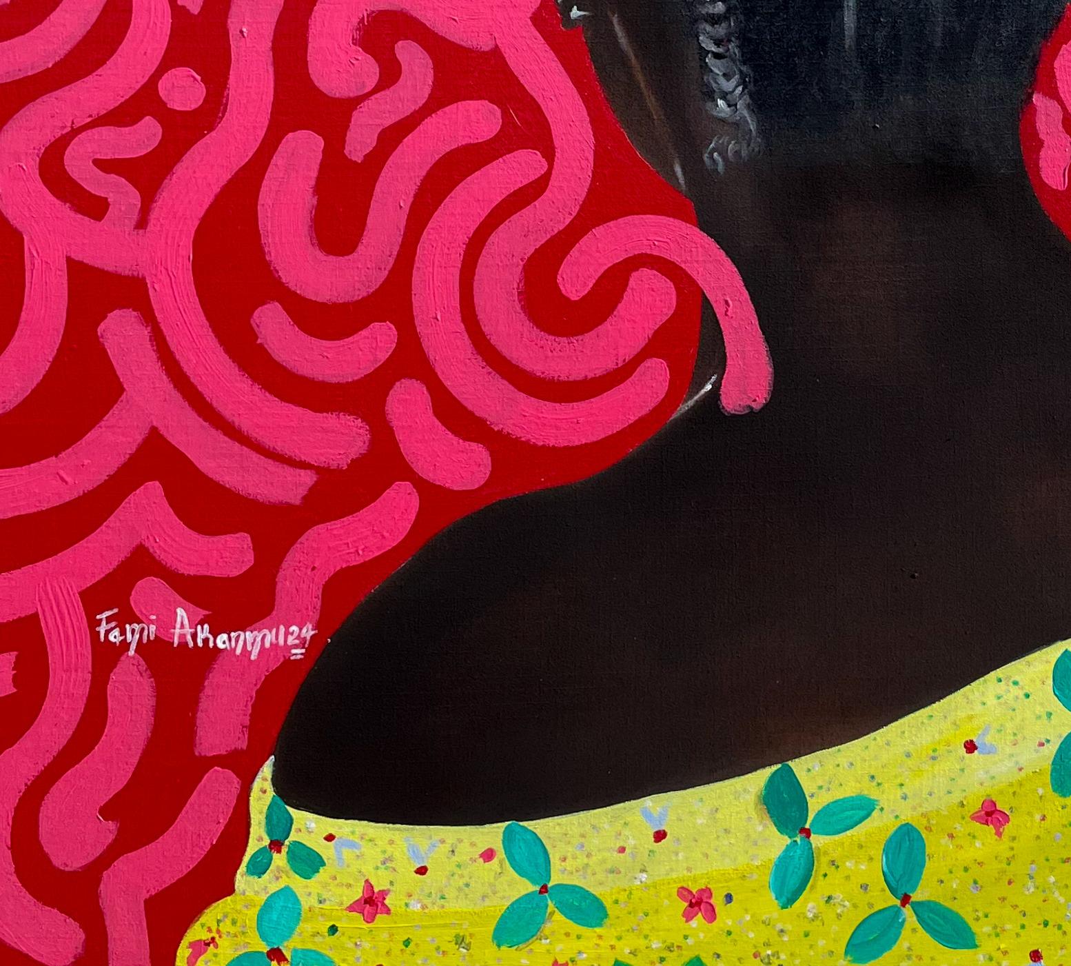 Identité 1 - 21e siècle, Contemporain, Portrait, Technique mixte, Femme africaine en vente 2