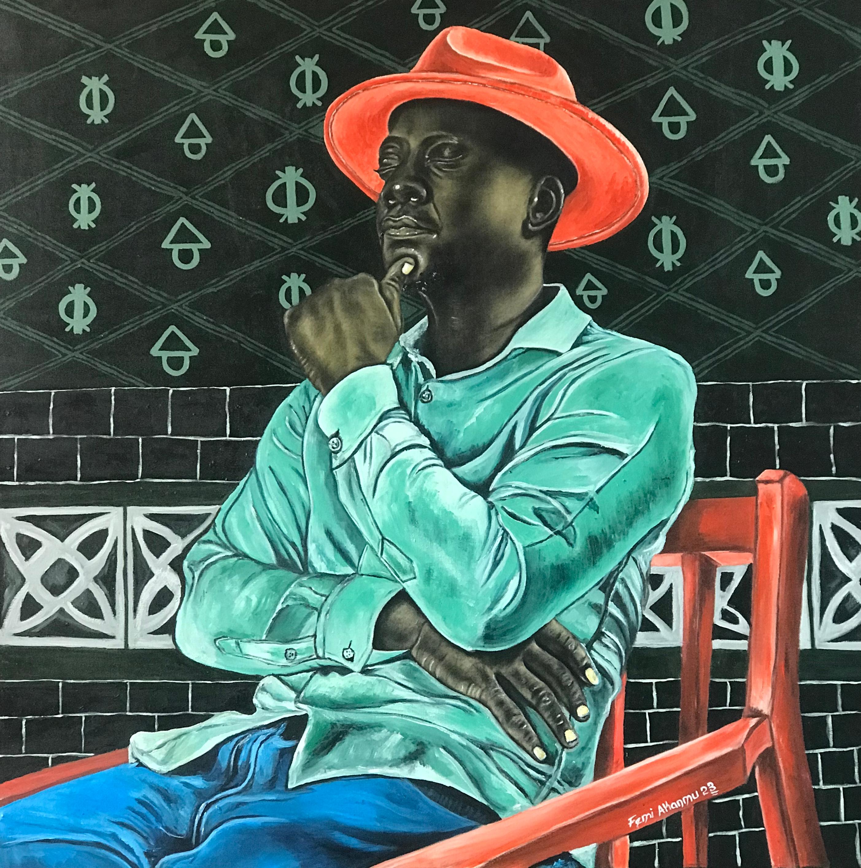 Medita - Mixed Media Art di Oluwafemi Akanmu
