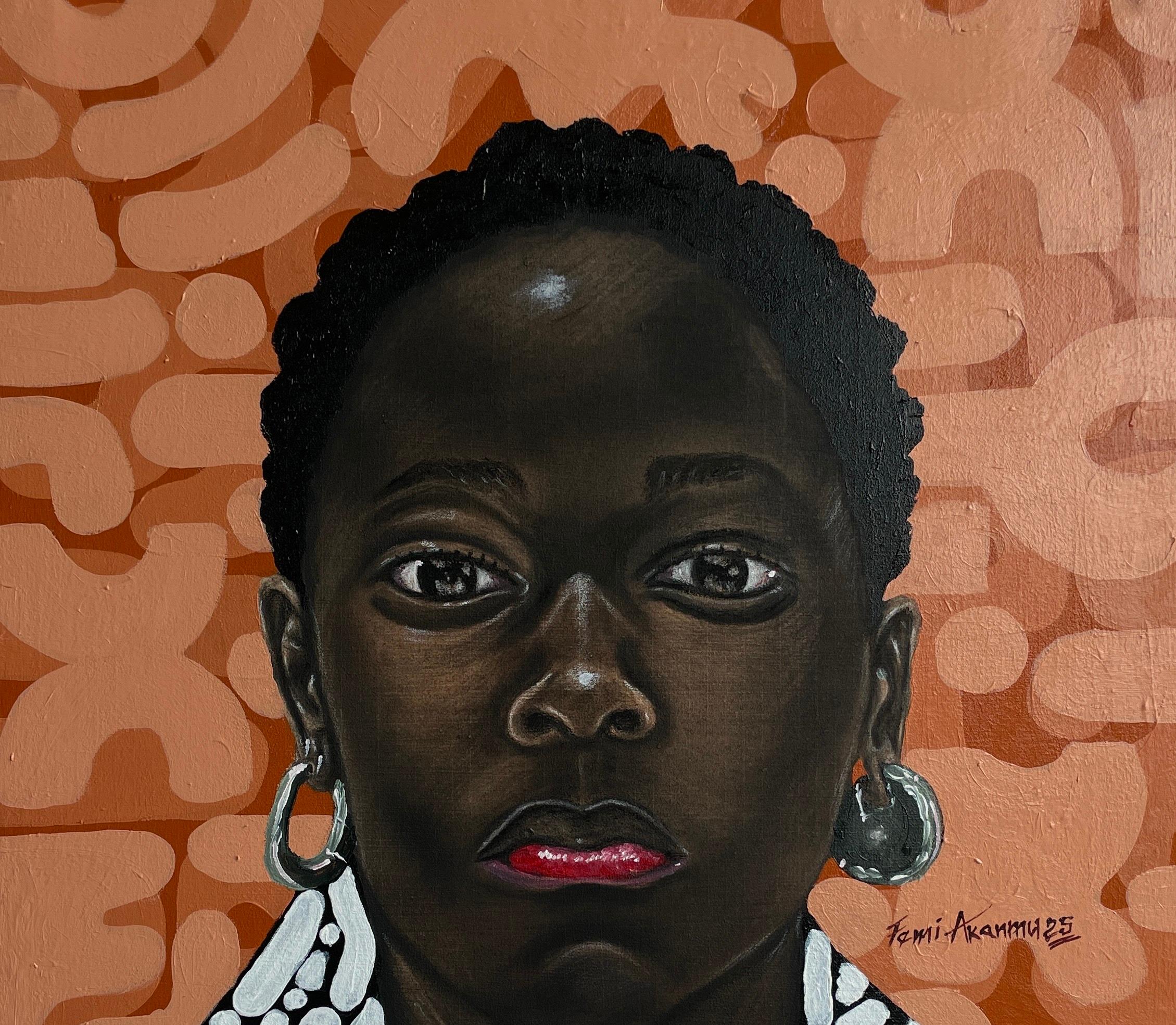 Mixed Feeling 3 - 21st Century, Contemporary, Figurative Portrait, Modern, Women - Painting by Oluwafemi Akanmu