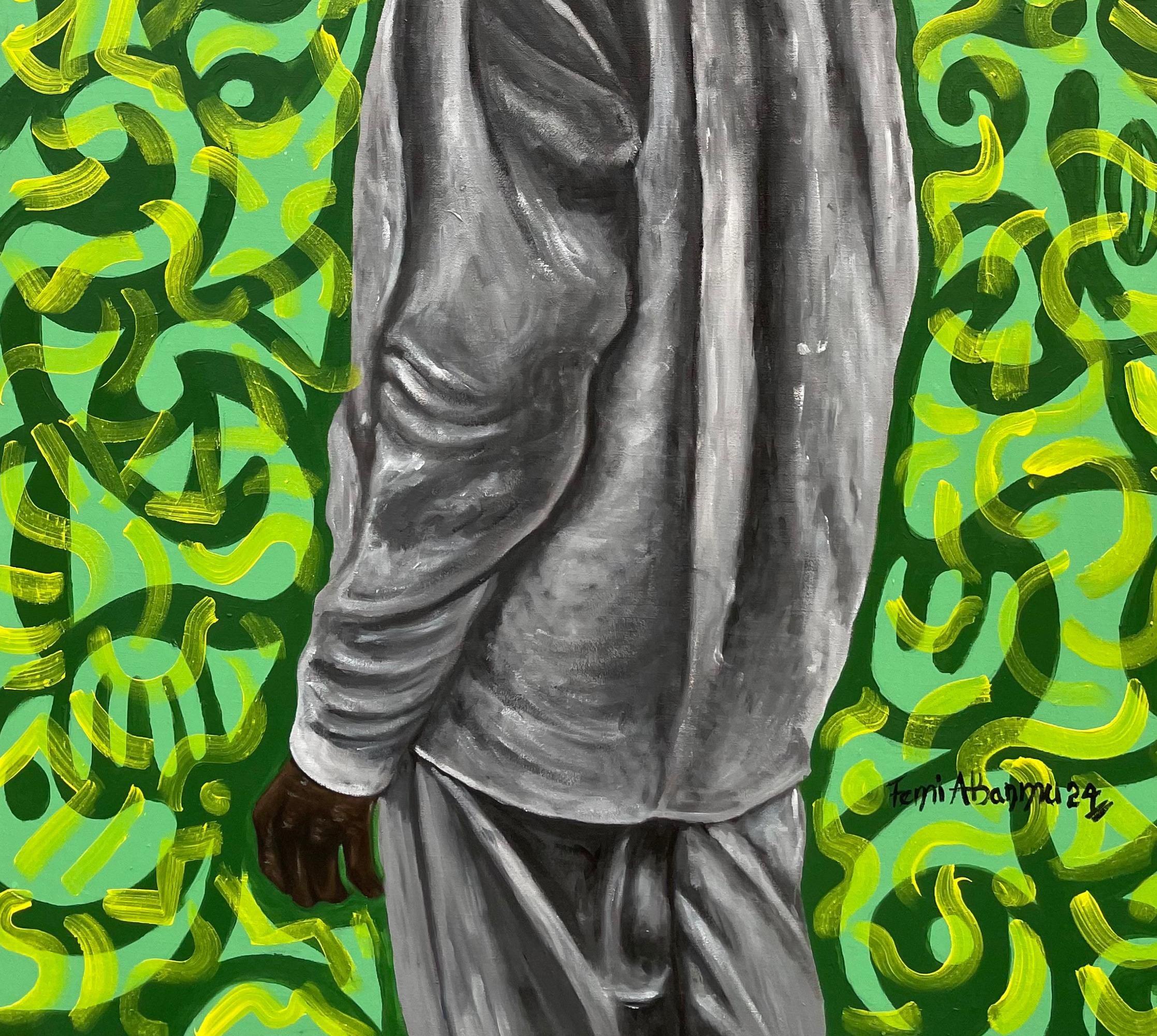 Self-Portrait 3 - 21° secolo, Contemporaneo, Ritratto, Tecnica mista, Donna Africana - Painting Espressionista di Oluwafemi Akanmu