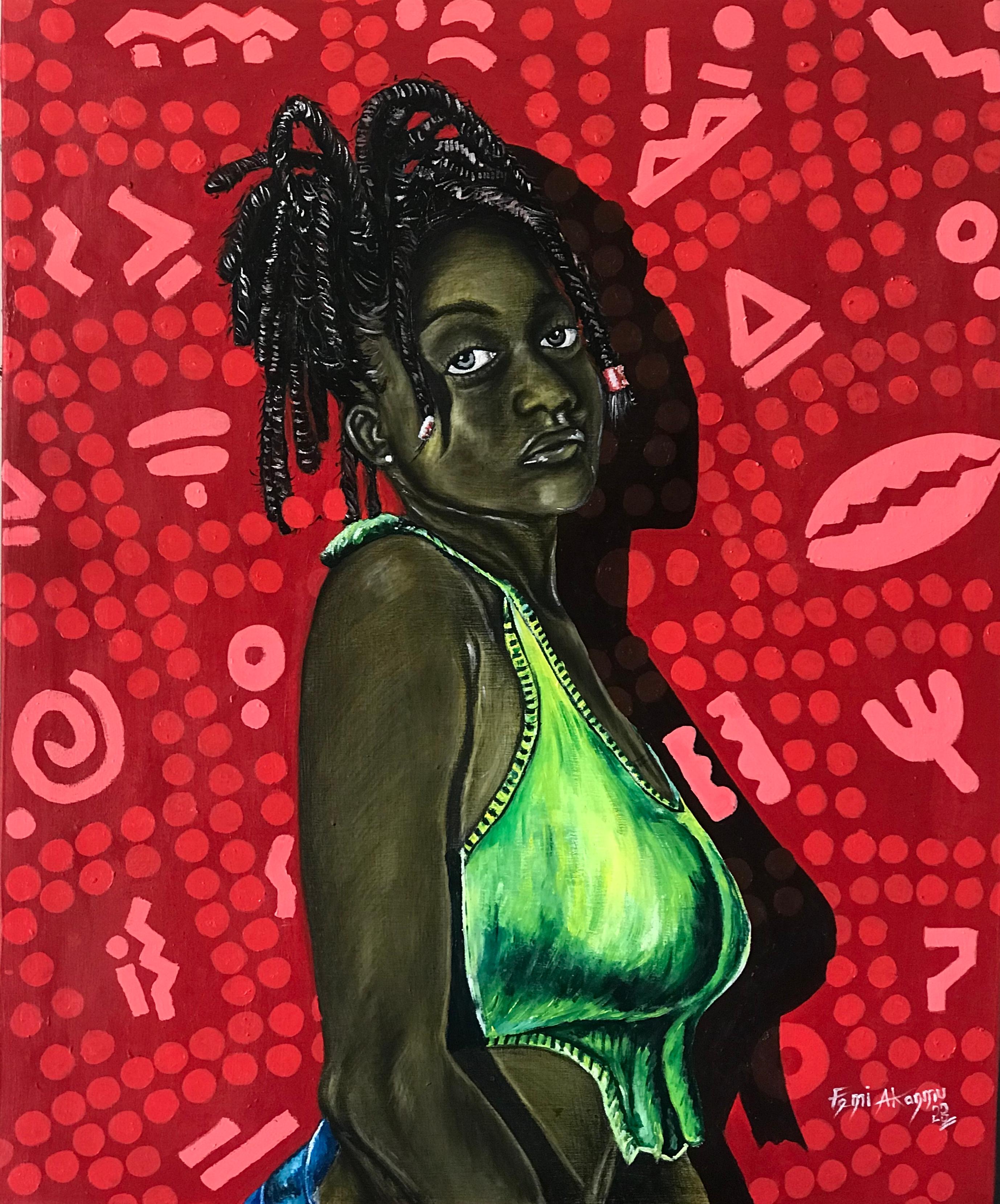 Self Love (Town Girl) - Mixed Media Art by Oluwafemi Akanmu