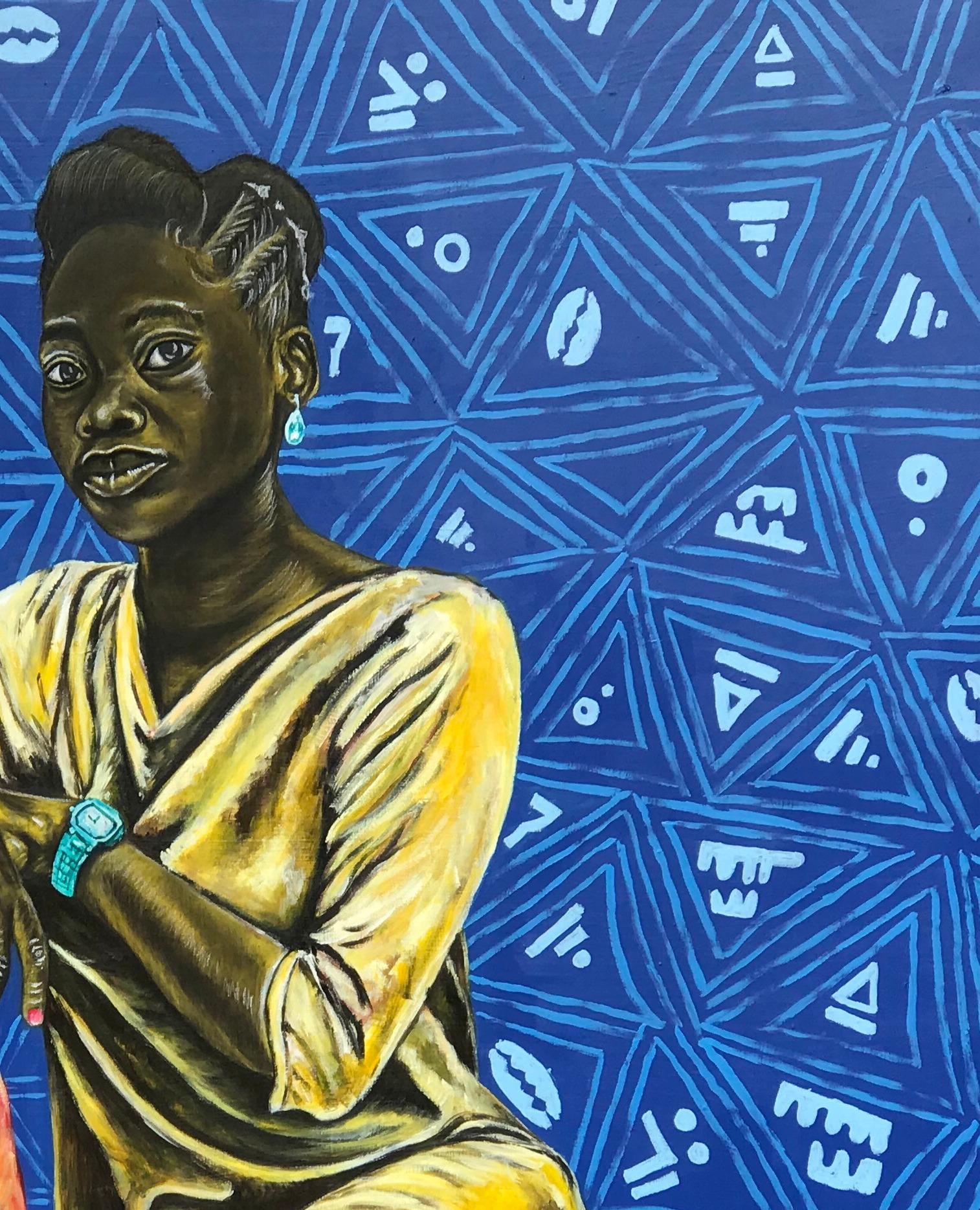 Solace - Contemporary Painting by Oluwafemi Akanmu