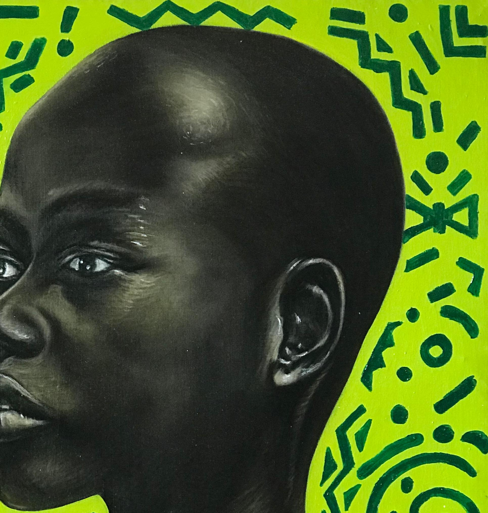 Soul Gazing - Expressionist Mixed Media Art by Oluwafemi Akanmu