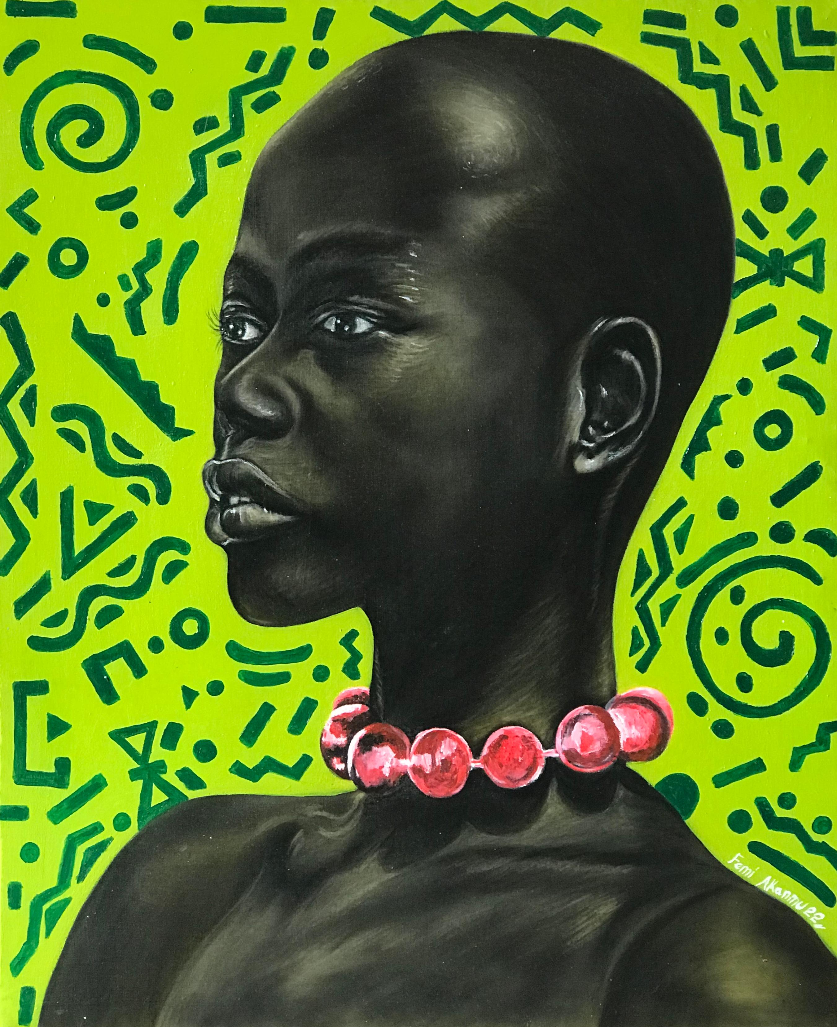 Soul Gazing - Mixed Media Art by Oluwafemi Akanmu