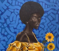 Sun Flower  - 21st Century, Contemporary, Portrait, Mixed Media, Africa, Face