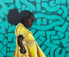 Raggio di sole - 21° secolo, Contemporaneo, Figurativo, Africano, Giovane ragazza, Moderno