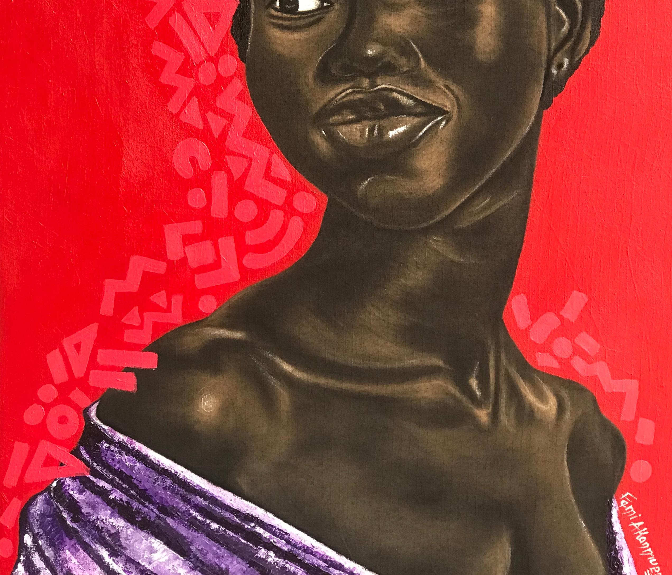 Unique (African Allure) 1 - Contemporary Painting by Oluwafemi Akanmu
