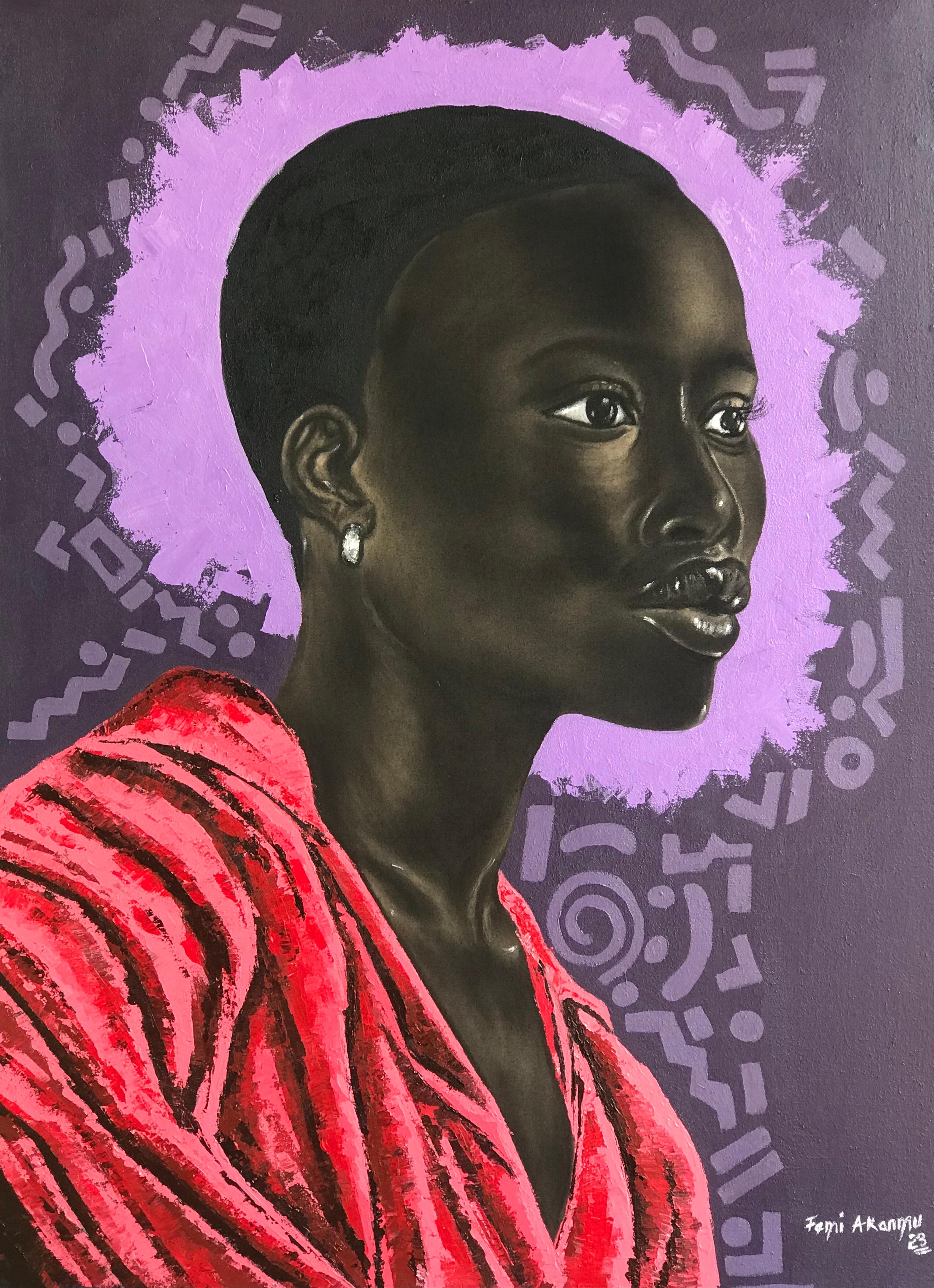 Oluwafemi Akanmu Figurative Painting - Unique (African Allure) 2