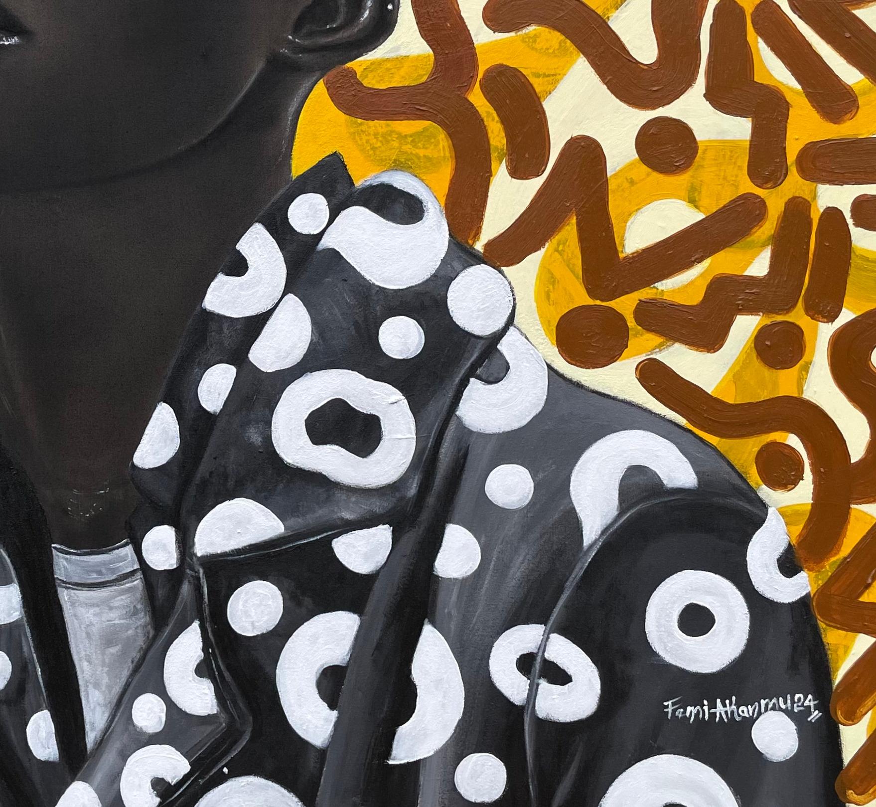 What About Me 4 -21° secolo, Contemporaneo, Ritratto, Tecnica mista, Africa, Volto in vendita 1