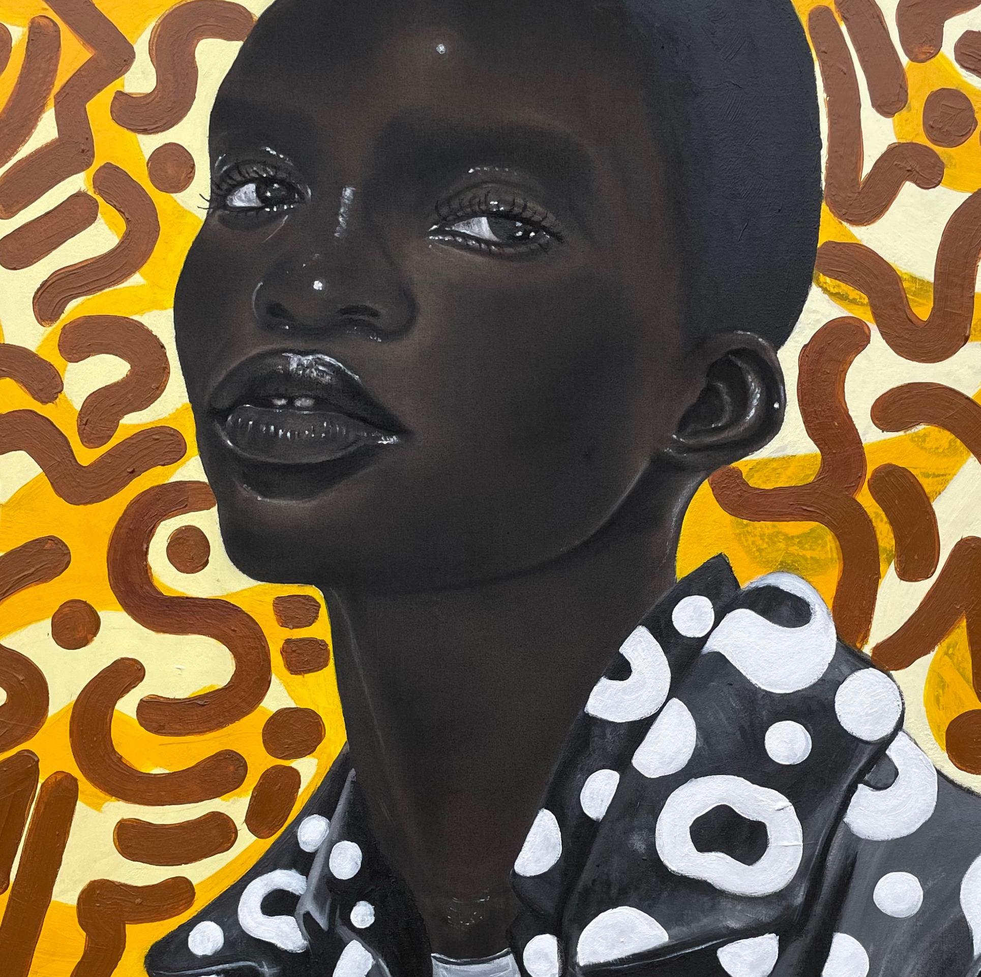 What About Me 4 -21° secolo, Contemporaneo, Ritratto, Tecnica mista, Africa, Volto in vendita 2