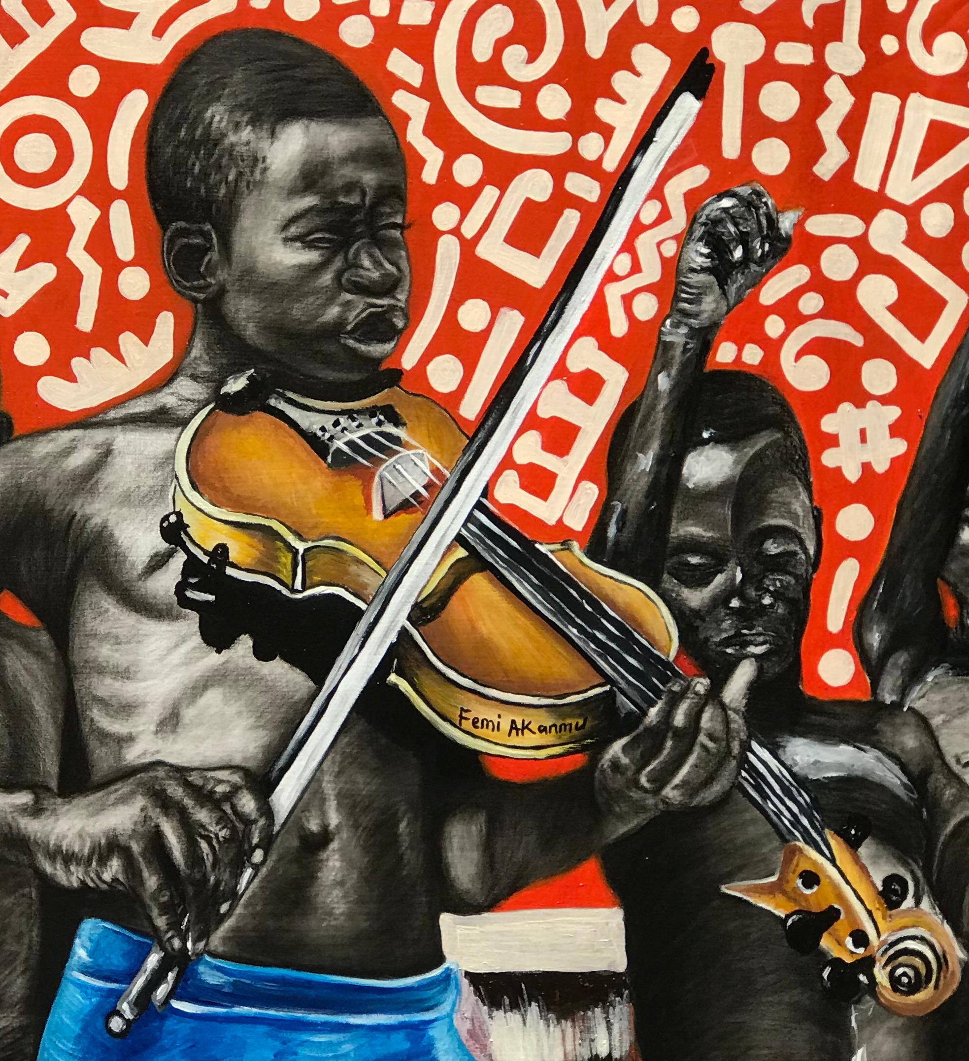 Liberty (Canzone della libertà) - Painting di Oluwafemi Akanmu