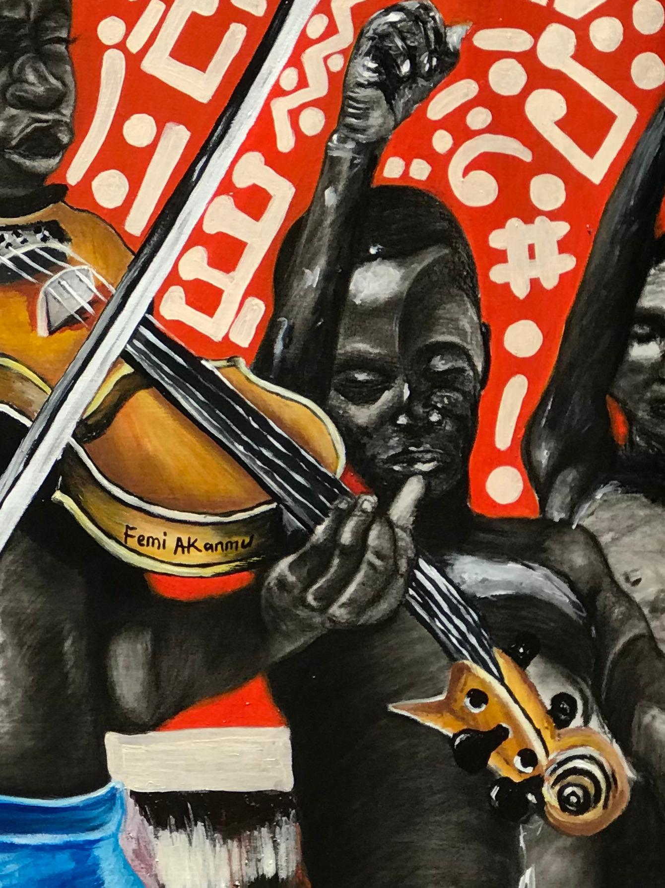 Liberty (Canzone della libertà) - Portrait Painting Nero di Oluwafemi Akanmu