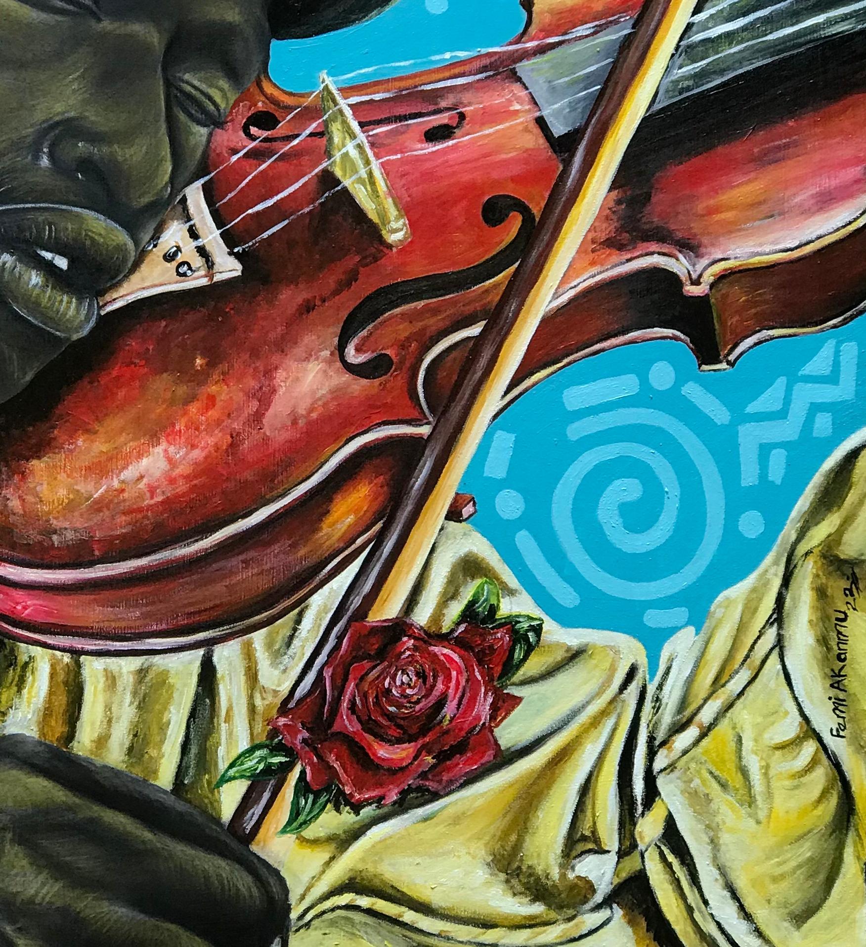 Sintonia con la vita - Painting di Oluwafemi Akanmu
