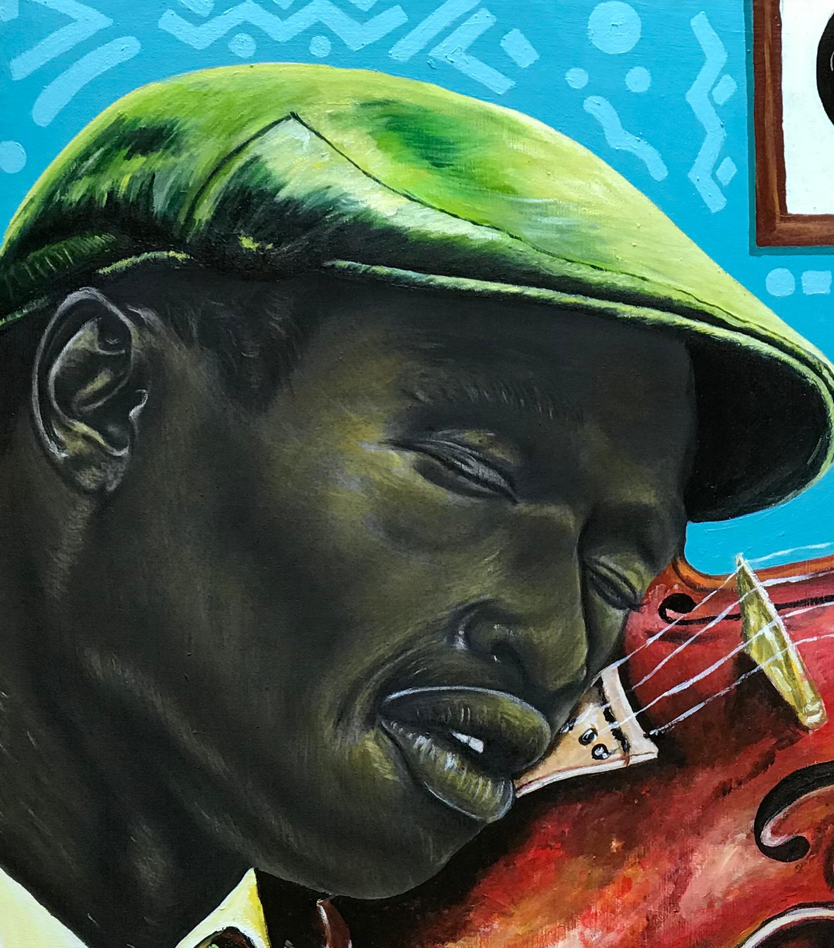 Sintonia con la vita - Portrait Painting Nero di Oluwafemi Akanmu
