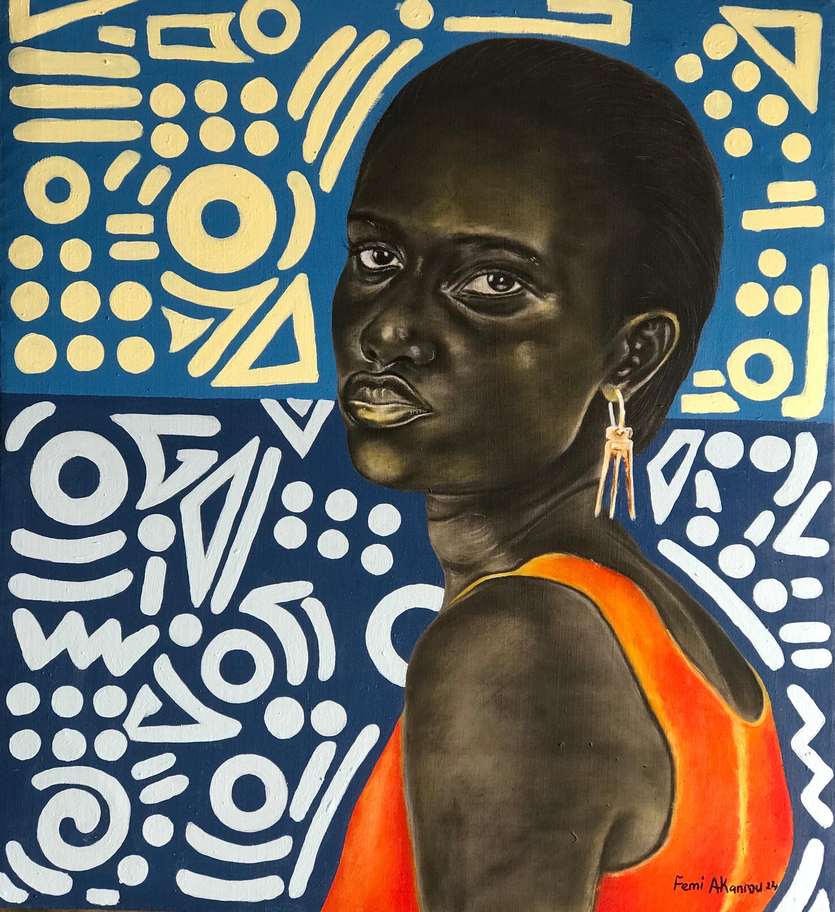 Oluwafemi Akanmu Portrait Painting - Vague