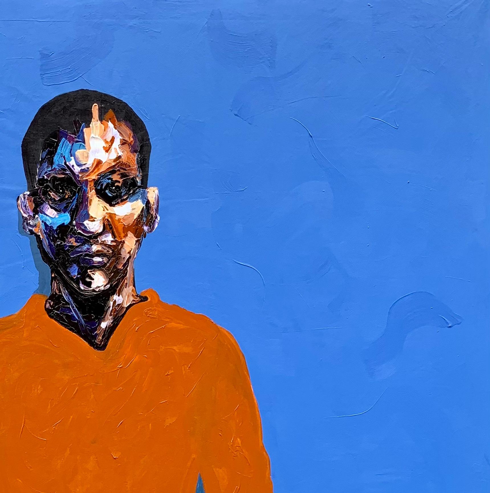 Victim ( When The Sky Seems So Blue) (Expressionismus), Painting, von Oluwaseun Akinlo