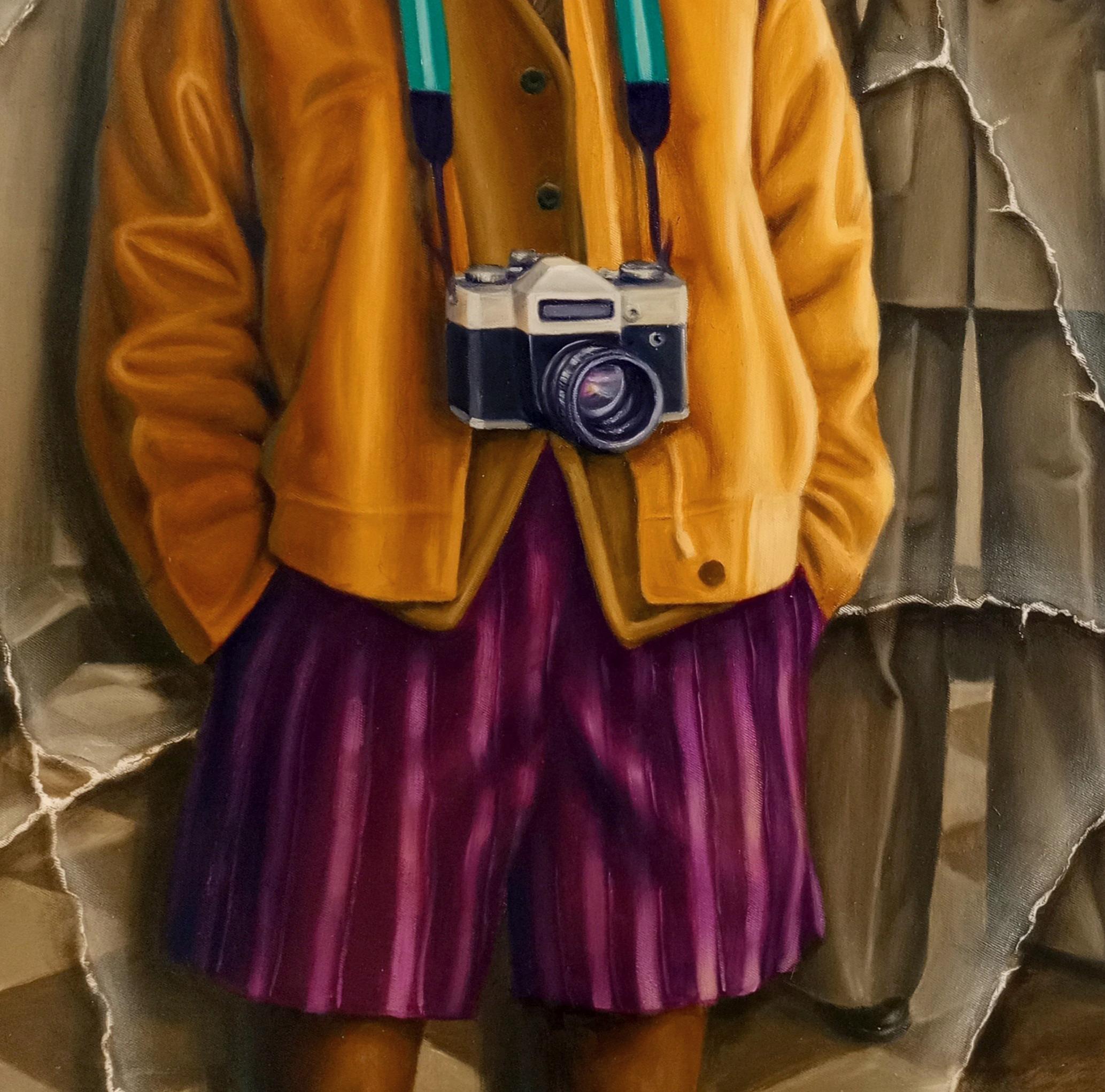 Amici senza tempo -21° secolo, Contemporaneo, Pittura figurativa, Olio - Figurative Painting Marrone di Oluwaseun Ojebiyi