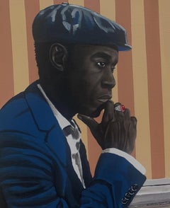 Les échecs - 21e siècle, contemporain, portrait figuratif, hommes, jeu