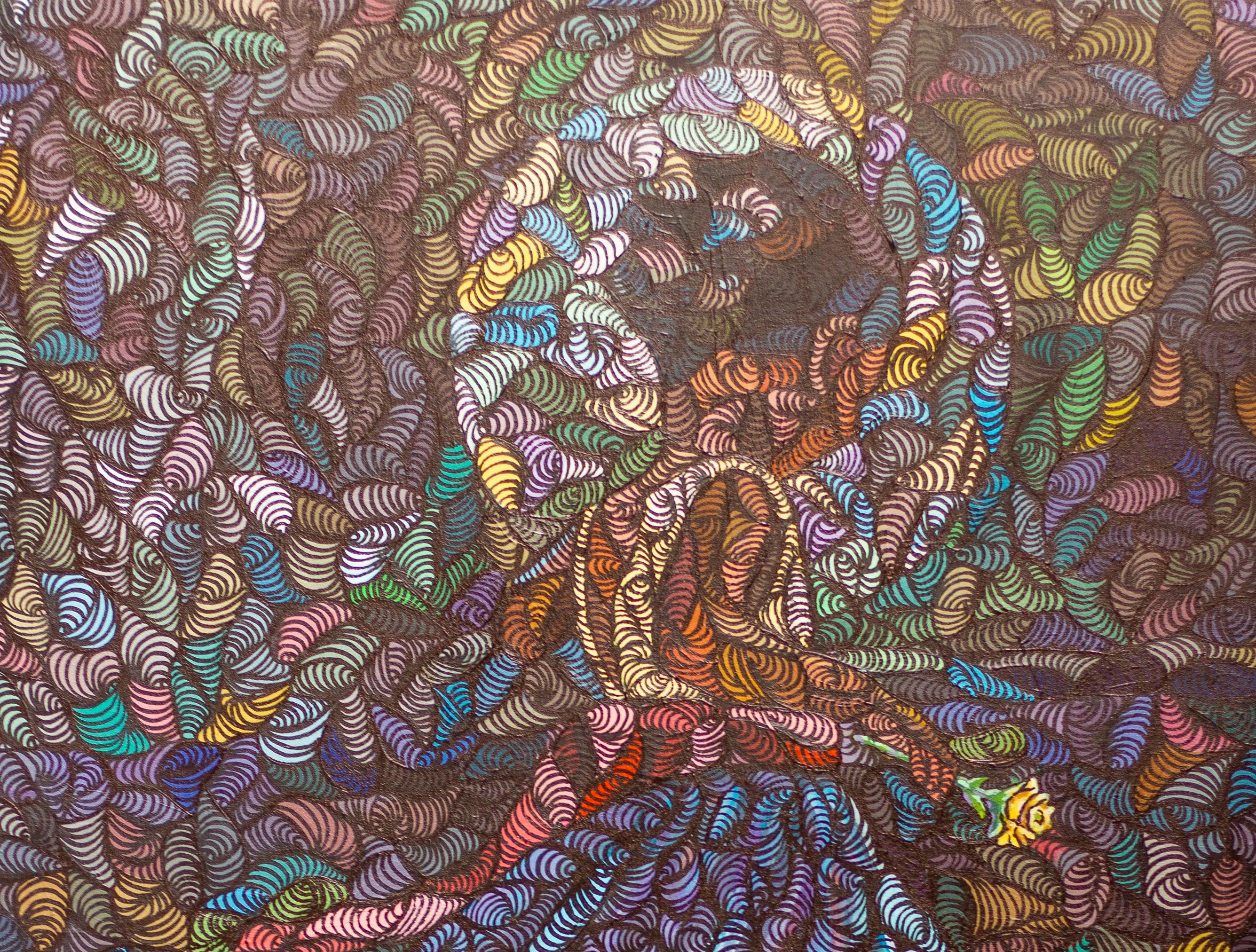 Éxtasis - Siglo XXI, Contemporáneo, Indígena Figurativo, Niños en la Moda - Painting de Oluwatobiloba Amusan