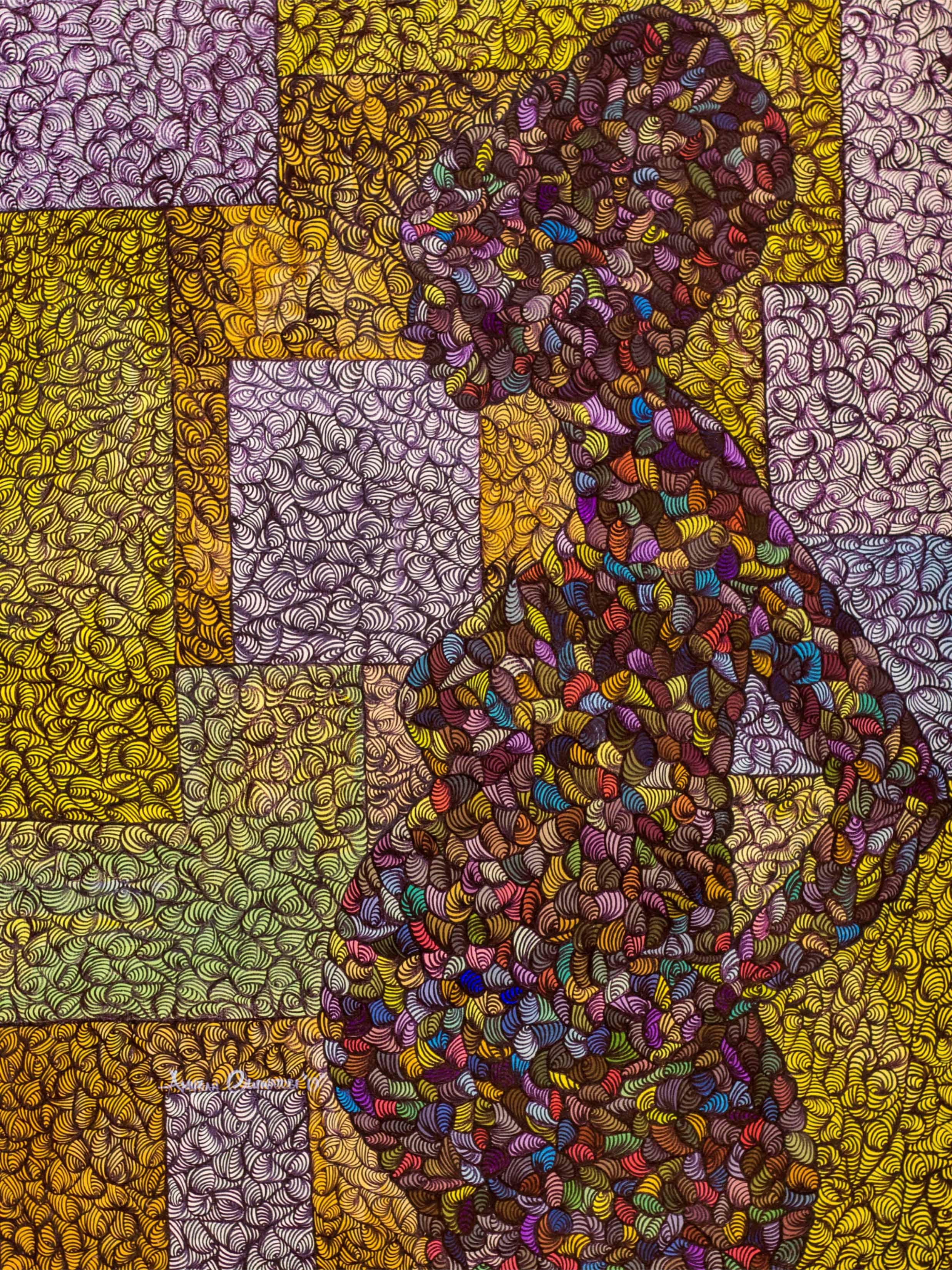 Expectation - 21e siècle, Contemporary, Figurative, Collage, Femme enceinte
