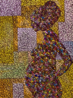Expectation - 21e siècle, Contemporary, Figurative, Collage, Femme enceinte