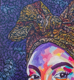 Corbata de cabeza 1 - Siglo XXI, Contemporáneo, Figurativo Indígena, Mujer, Africano