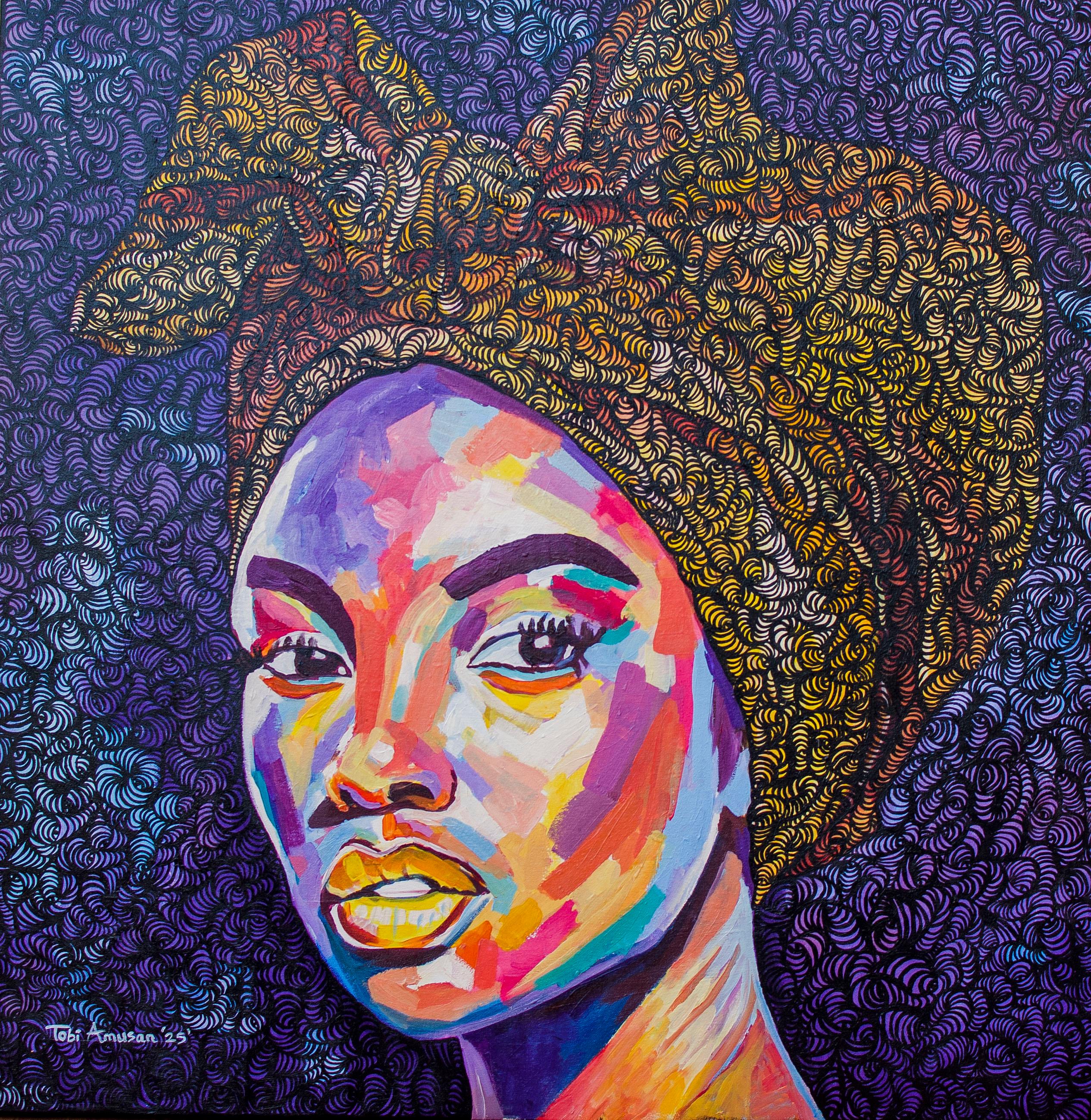 Cravatta 1 - 21° secolo, Contemporaneo, Figurativo Indigeno, Donne, Africano