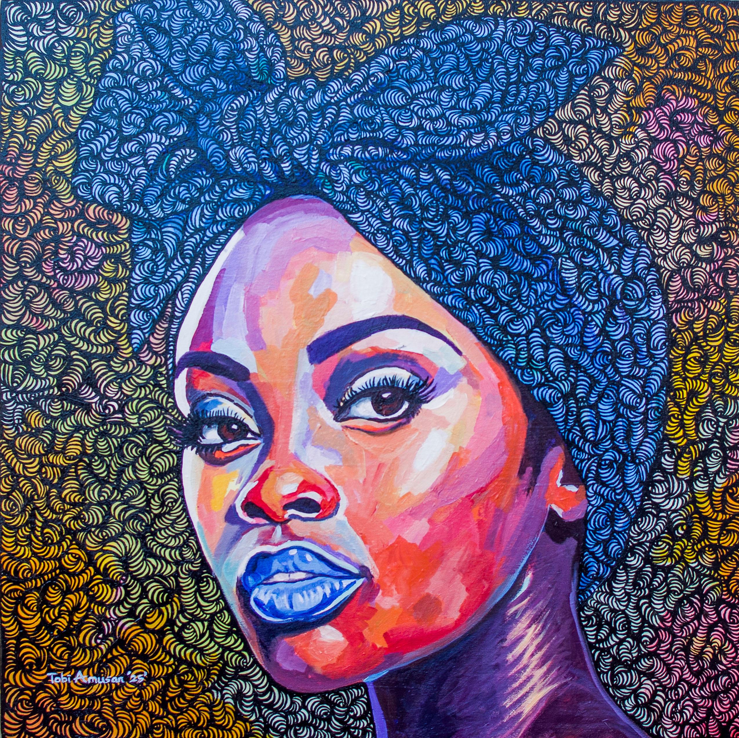 Cravatta 2 - 21° secolo, Contemporaneo, Figurativo Indigeno, Donne, Africano