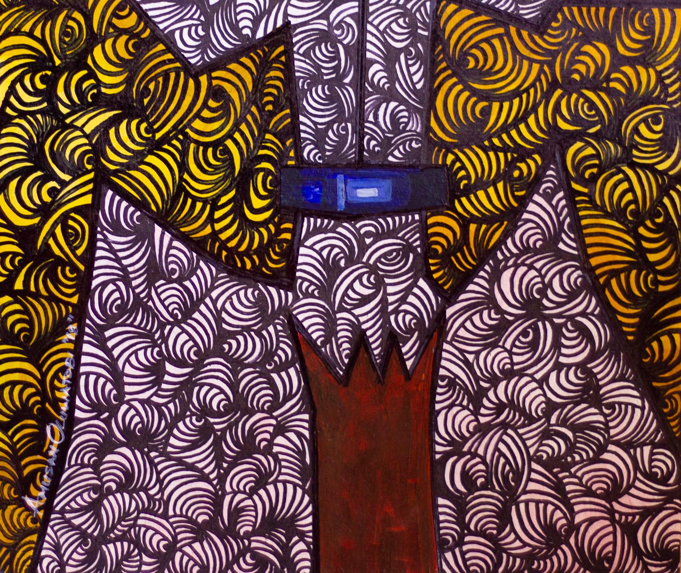 Gemelo Idéntico - Siglo XXI, Contemporáneo, Arte Figurativo Indígena, Cultural - Painting Conceptual de Oluwatobiloba Amusan