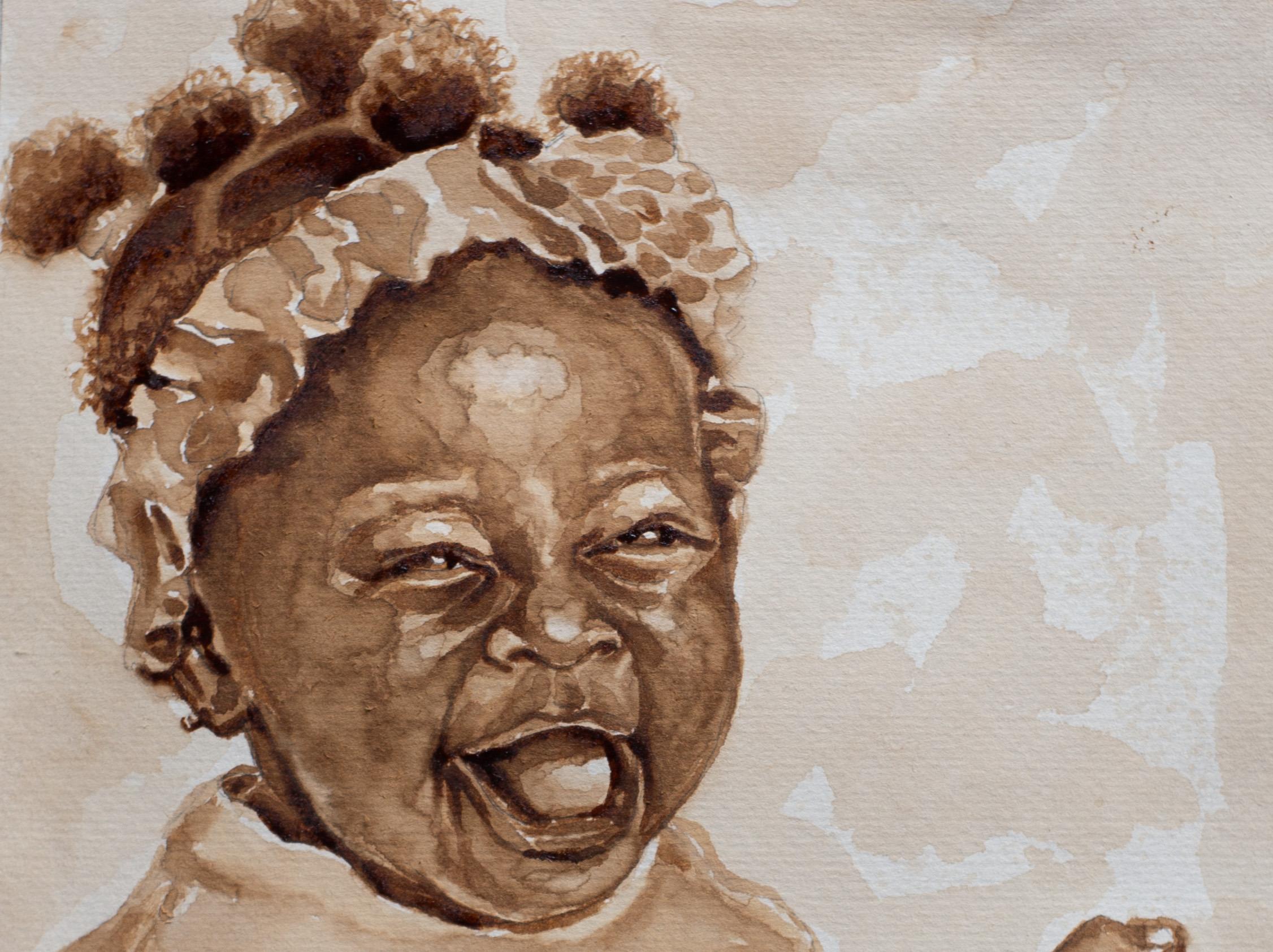 Joyful Moment 1 - 21. Jahrhundert, Contemporary, Figuratives Porträt, Kinder – Painting von Oluwatobiloba Amusan